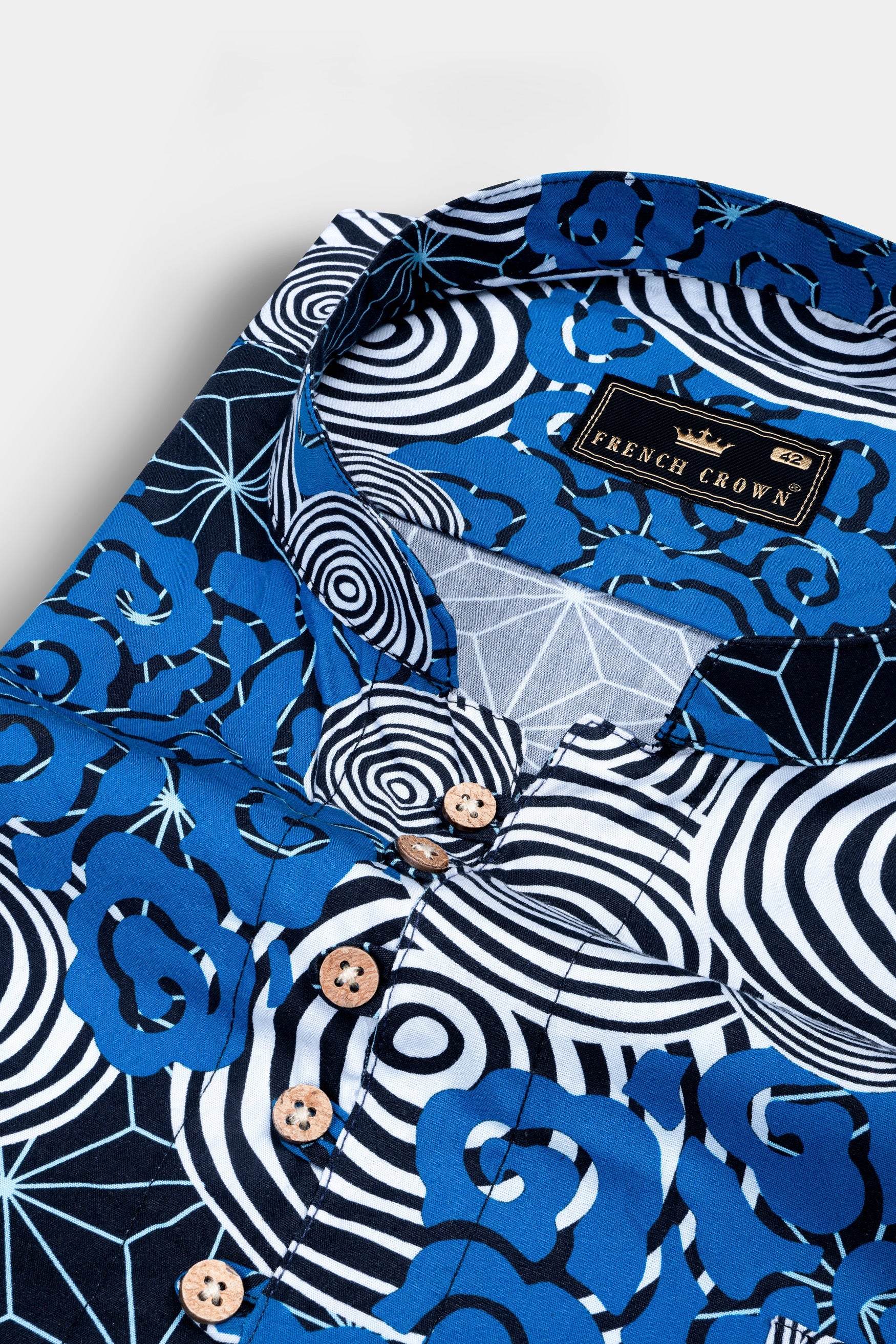 Jade Black And French Blue with Galactic Printed Premium Cotton Kurta Shirt 12360-KS-38, 12360-KS-H-38, 12360-KS-39, 12360-KS-H-39, 12360-KS-40, 12360-KS-H-40, 12360-KS-42, 12360-KS-H-42, 12360-KS-44, 12360-KS-H-44, 12360-KS-46, 12360-KS-H-46, 12360-KS-48, 12360-KS-H-48, 12360-KS-50, 12360-KS-H-50, 12360-KS-52, 12360-KS-H-52