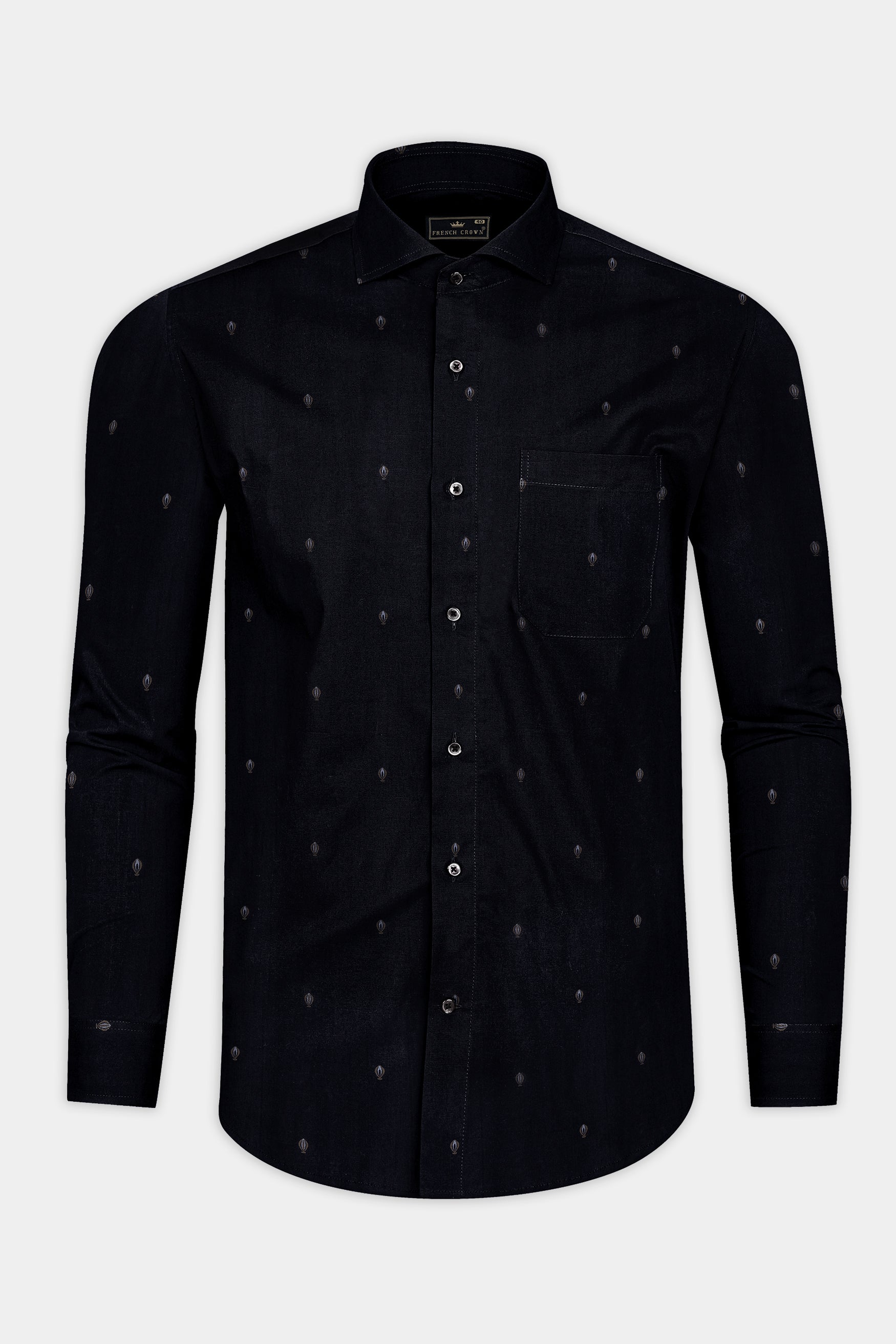 Jade Black Jacquard Textured Premium Giza Cotton Shirt 12363-CA-BLK-38, 12363-CA-BLK-H-38, 12363-CA-BLK-39, 12363-CA-BLK-H-39, 12363-CA-BLK-40, 12363-CA-BLK-H-40, 12363-CA-BLK-42, 12363-CA-BLK-H-42, 12363-CA-BLK-44, 12363-CA-BLK-H-44, 12363-CA-BLK-46, 12363-CA-BLK-H-46, 12363-CA-BLK-48, 12363-CA-BLK-H-48, 12363-CA-BLK-50, 12363-CA-BLK-H-50, 12363-CA-BLK-52, 12363-CA-BLK-H-52