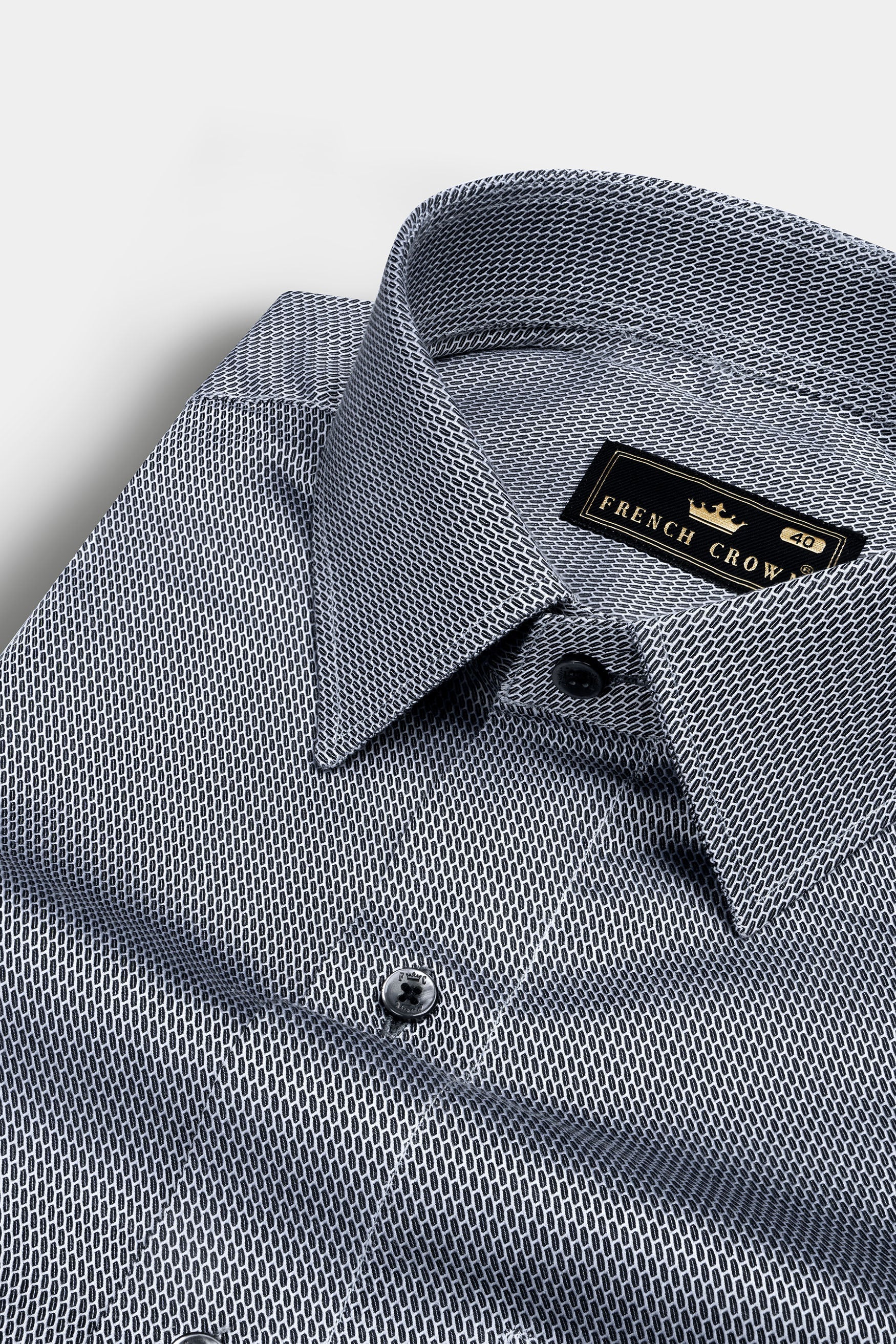 Gunsmoke Gray Dobby Textured Premium Giza Cotton Shirt 12371-BLK-38, 12371-BLK-H-38, 12371-BLK-39, 12371-BLK-H-39, 12371-BLK-40, 12371-BLK-H-40, 12371-BLK-42, 12371-BLK-H-42, 12371-BLK-44, 12371-BLK-H-44, 12371-BLK-46, 12371-BLK-H-46, 12371-BLK-48, 12371-BLK-H-48, 12371-BLK-50, 12371-BLK-H-50, 12371-BLK-52, 12371-BLK-H-52