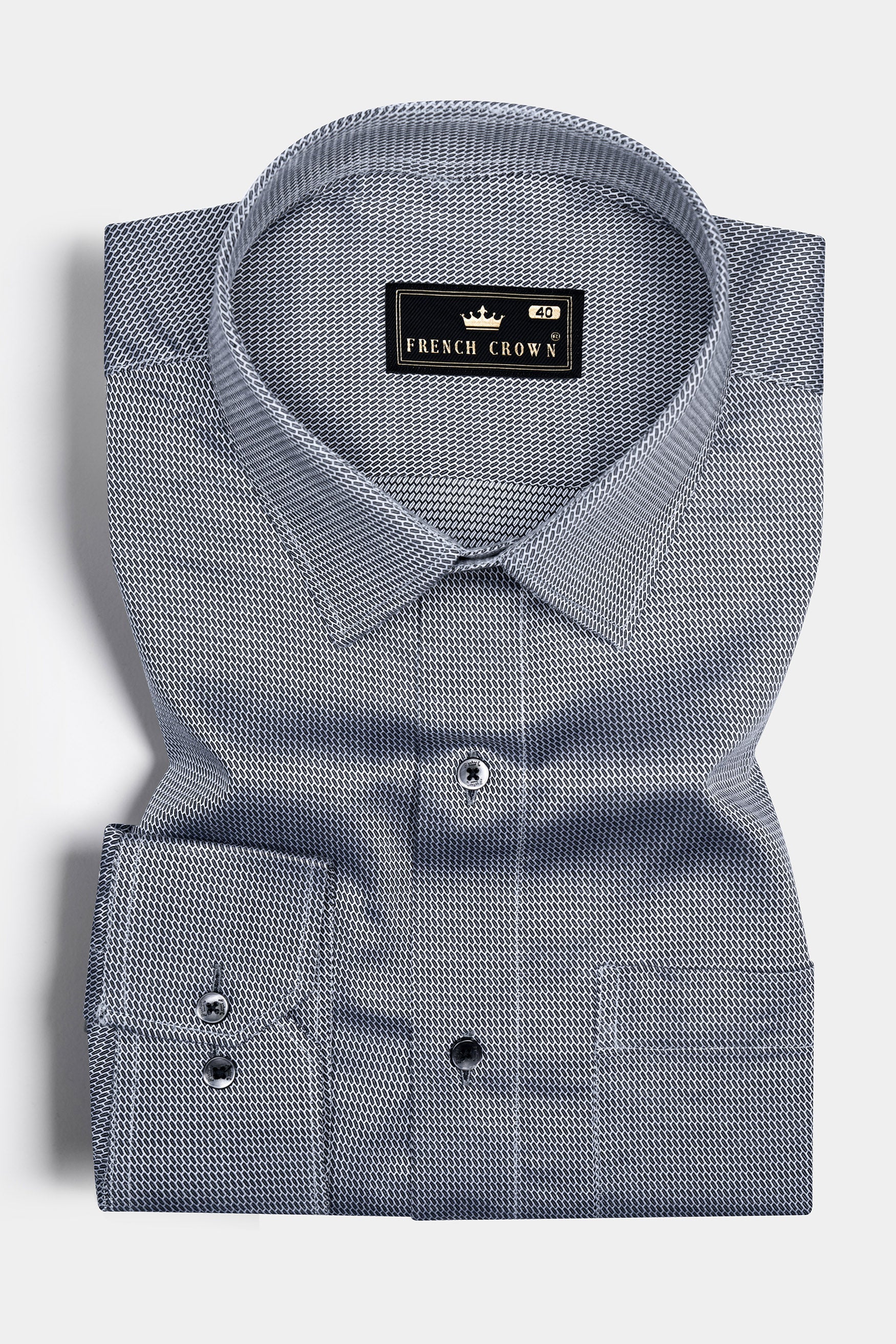 Gunsmoke Gray Dobby Textured Premium Giza Cotton Shirt 12371-BLK-38, 12371-BLK-H-38, 12371-BLK-39, 12371-BLK-H-39, 12371-BLK-40, 12371-BLK-H-40, 12371-BLK-42, 12371-BLK-H-42, 12371-BLK-44, 12371-BLK-H-44, 12371-BLK-46, 12371-BLK-H-46, 12371-BLK-48, 12371-BLK-H-48, 12371-BLK-50, 12371-BLK-H-50, 12371-BLK-52, 12371-BLK-H-52