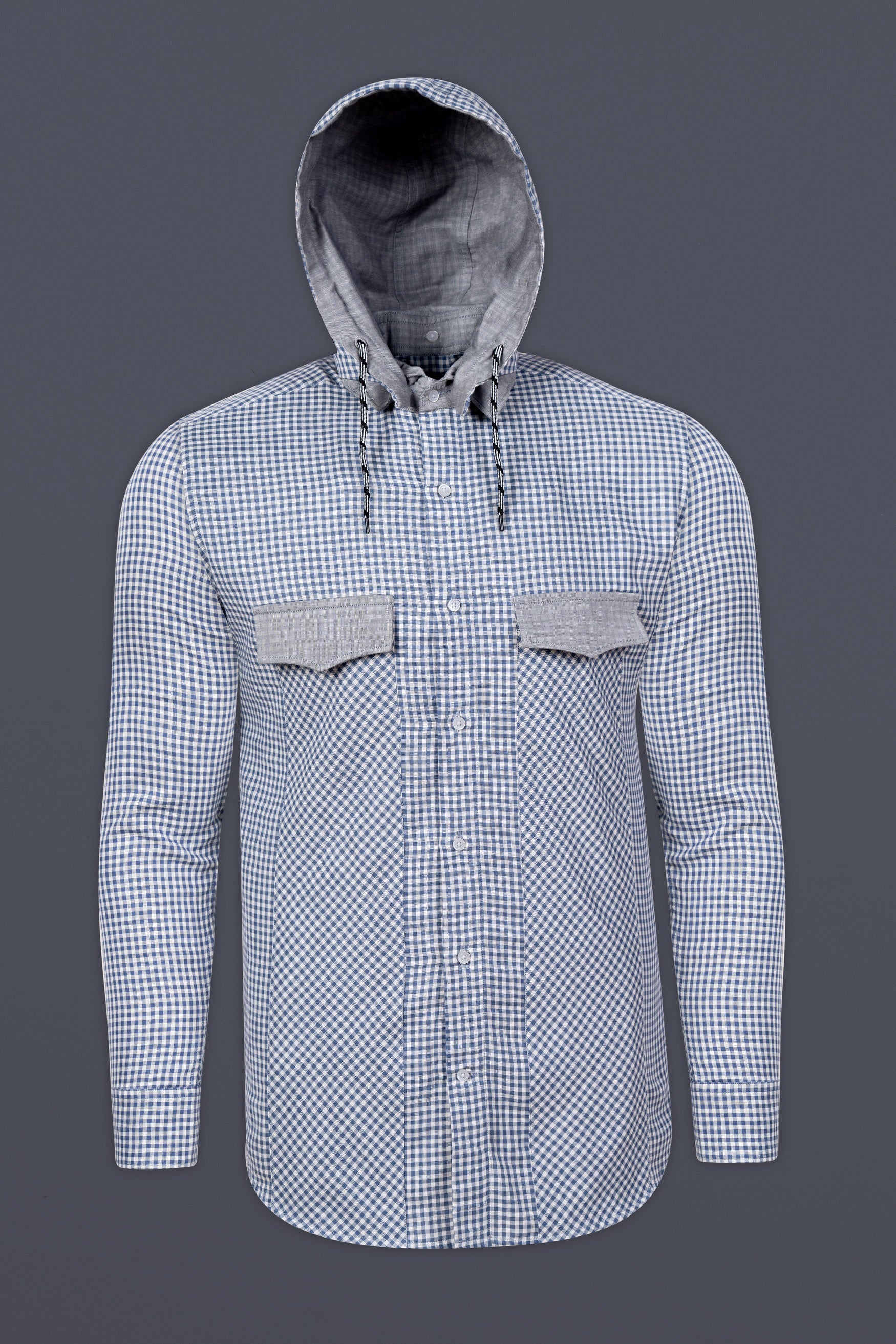 Kashmir Blue And Bright White Plaid Chambray Detachable Hoodie Jacket 12373-CHD-FP-P244-38, 12373-CHD-FP-P244-H-38, 12373-CHD-FP-P244-39, 12373-CHD-FP-P244-H-39, 12373-CHD-FP-P244-40, 12373-CHD-FP-P244-H-40, 12373-CHD-FP-P244-42, 12373-CHD-FP-P244-H-42, 12373-CHD-FP-P244-44, 12373-CHD-FP-P244-H-44, 12373-CHD-FP-P244-46, 12373-CHD-FP-P244-H-46, 12373-CHD-FP-P244-48, 12373-CHD-FP-P244-H-48, 12373-CHD-FP-P244-50, 12373-CHD-FP-P244-H-50, 12373-CHD-FP-P244-52, 12373-CHD-FP-P244-H-52