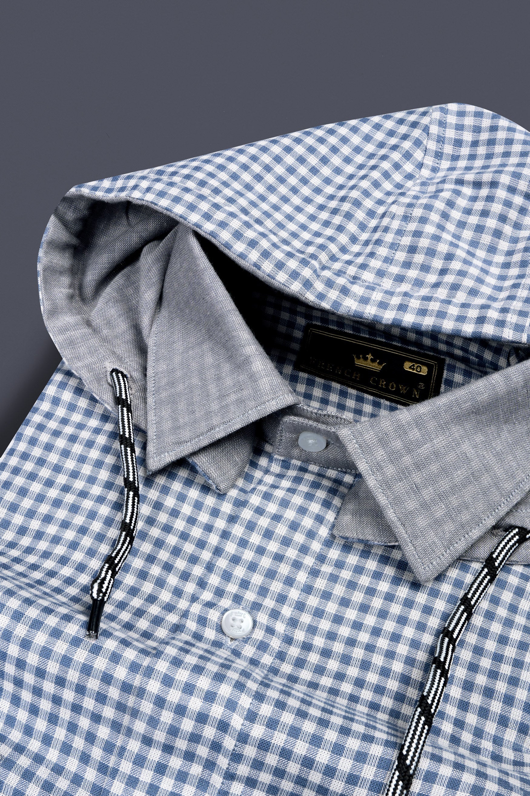 Kashmir Blue And Bright White Plaid Chambray Detachable Hoodie Jacket 12373-CHD-FP-P244-38, 12373-CHD-FP-P244-H-38, 12373-CHD-FP-P244-39, 12373-CHD-FP-P244-H-39, 12373-CHD-FP-P244-40, 12373-CHD-FP-P244-H-40, 12373-CHD-FP-P244-42, 12373-CHD-FP-P244-H-42, 12373-CHD-FP-P244-44, 12373-CHD-FP-P244-H-44, 12373-CHD-FP-P244-46, 12373-CHD-FP-P244-H-46, 12373-CHD-FP-P244-48, 12373-CHD-FP-P244-H-48, 12373-CHD-FP-P244-50, 12373-CHD-FP-P244-H-50, 12373-CHD-FP-P244-52, 12373-CHD-FP-P244-H-52