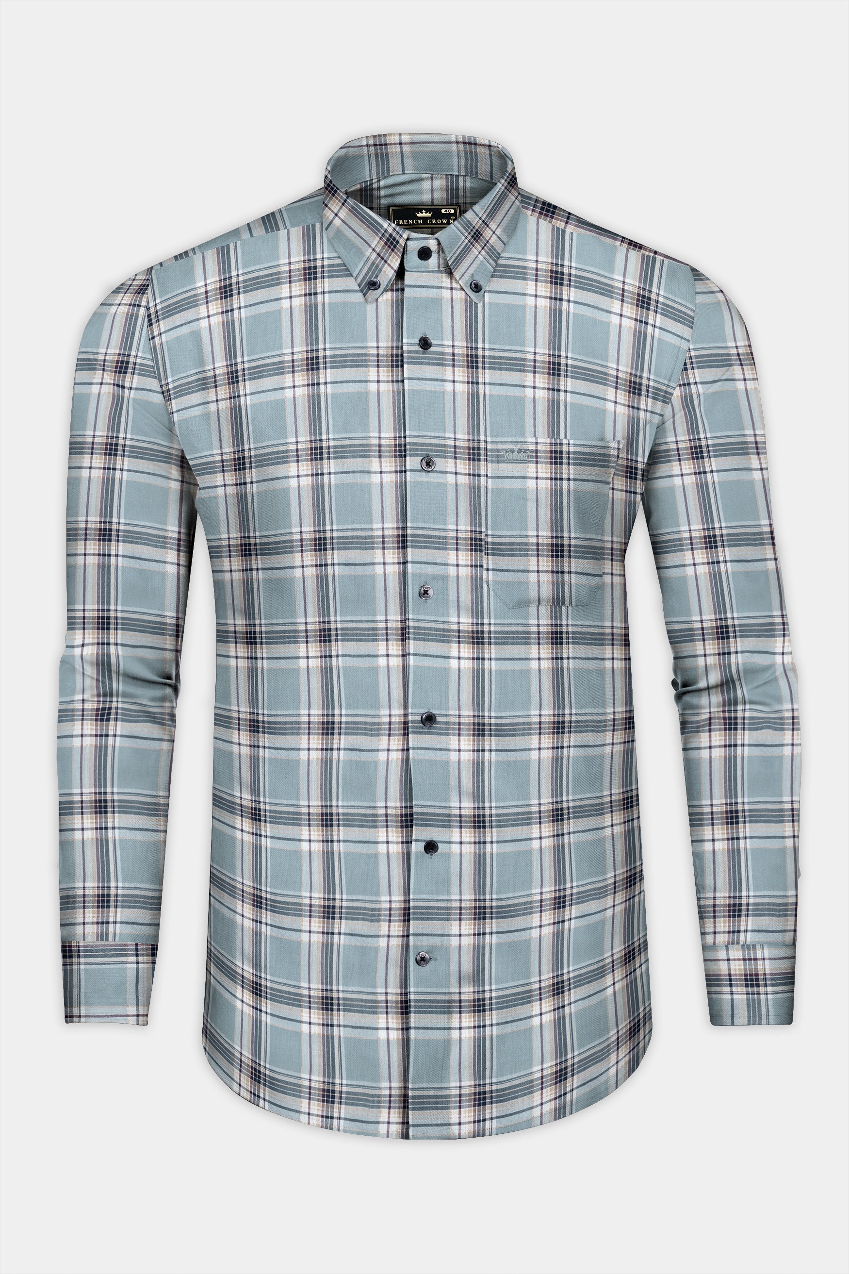 French Blue And Spring Cream Checked Twill Premium Cotton Shirt 12387-BD-BLK-38, 12387-BD-BLK-H-38, 12387-BD-BLK-39, 12387-BD-BLK-H-39, 12387-BD-BLK-40, 12387-BD-BLK-H-40, 12387-BD-BLK-42, 12387-BD-BLK-H-42, 12387-BD-BLK-44, 12387-BD-BLK-H-44, 12387-BD-BLK-46, 12387-BD-BLK-H-46, 12387-BD-BLK-48, 12387-BD-BLK-H-48, 12387-BD-BLK-50, 12387-BD-BLK-H-50, 12387-BD-BLK-52, 12387-BD-BLK-H-52