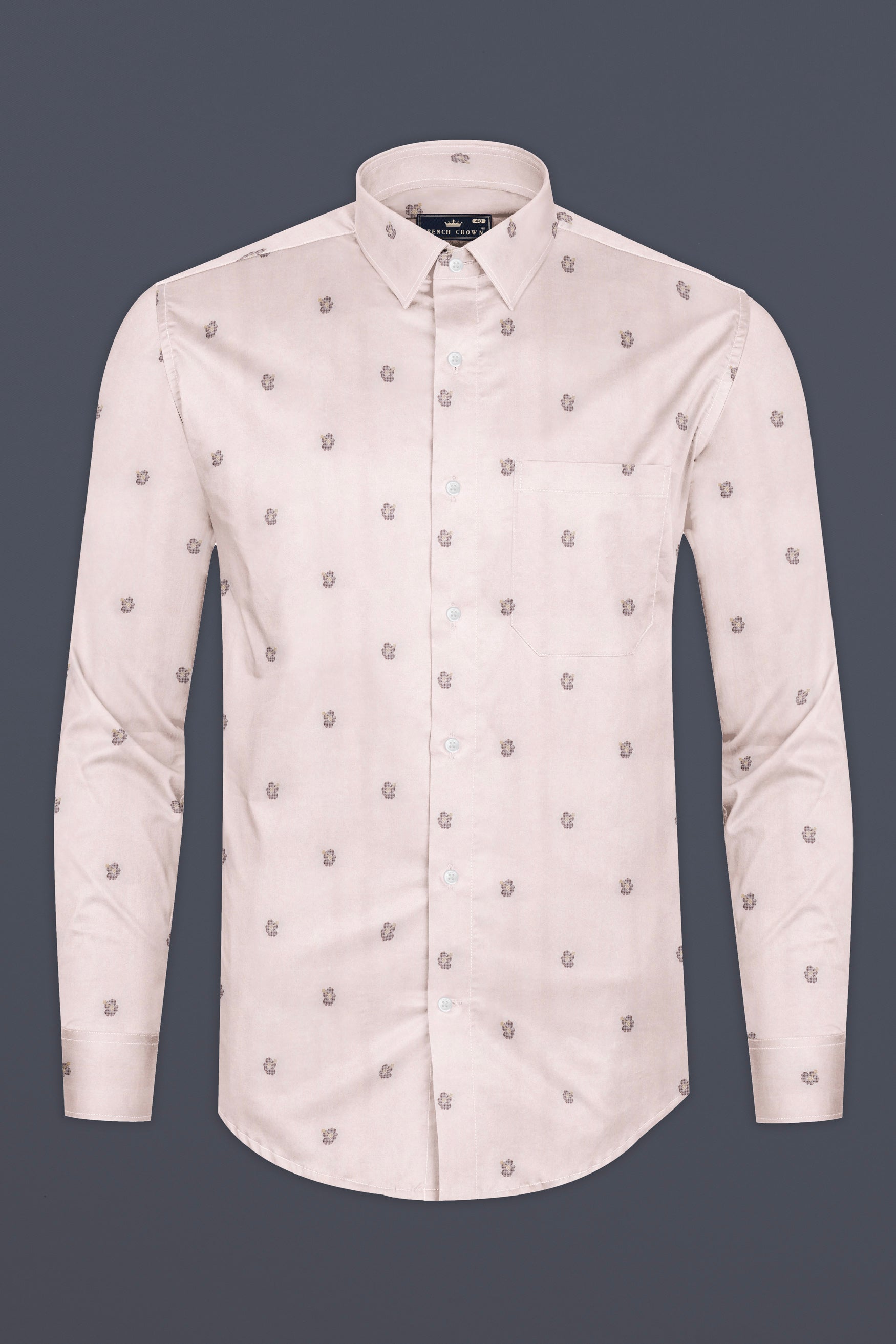 Down Pink with Mondo Brown flower printed jacquard Textured Premium Giza Cotton Shirt 12396-38, 12396-H-38, 12396-39, 12396-H-39, 12396-40, 12396-H-40, 12396-42, 12396-H-42, 12396-44, 12396-H-44, 12396-46, 12396-H-46, 12396-48, 12396-H-48, 12396-50, 12396-H-50, 12396-52, 12396-H-52