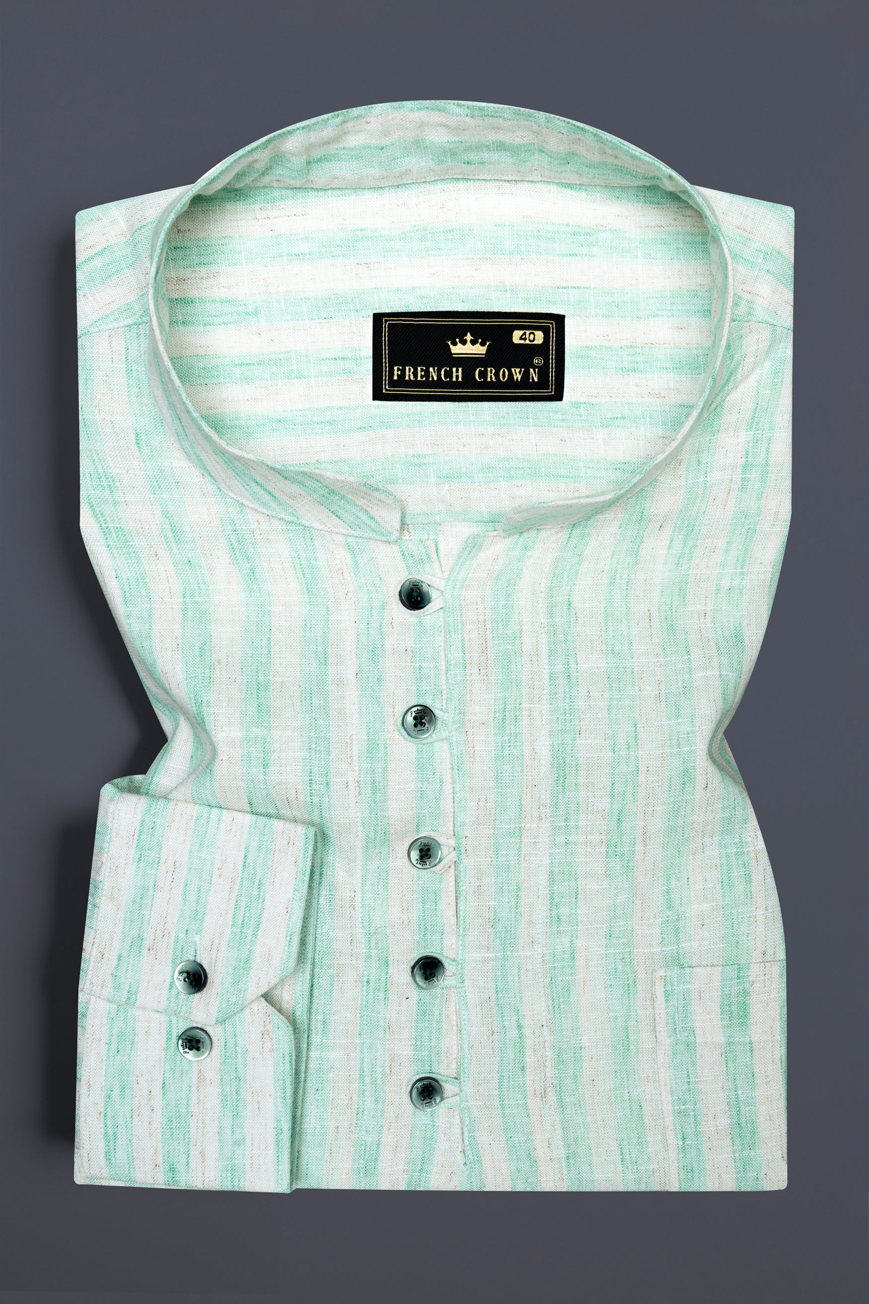 Jagged Ice Blue and Cararra cream Striped Luxurious Linen Designer Kurta Shirt 12398-KS-GR-38, 12398-KS-GR-H-38, 12398-KS-GR-39, 12398-KS-GR-H-39, 12398-KS-GR-40, 12398-KS-GR-H-40, 12398-KS-GR-42, 12398-KS-GR-H-42, 12398-KS-GR-44, 12398-KS-GR-H-44, 12398-KS-GR-46, 12398-KS-GR-H-46, 12398-KS-GR-48, 12398-KS-GR-H-48, 12398-KS-GR-50, 12398-KS-GR-H-50, 12398-KS-GR-52, 12398-KS-GR-H-52