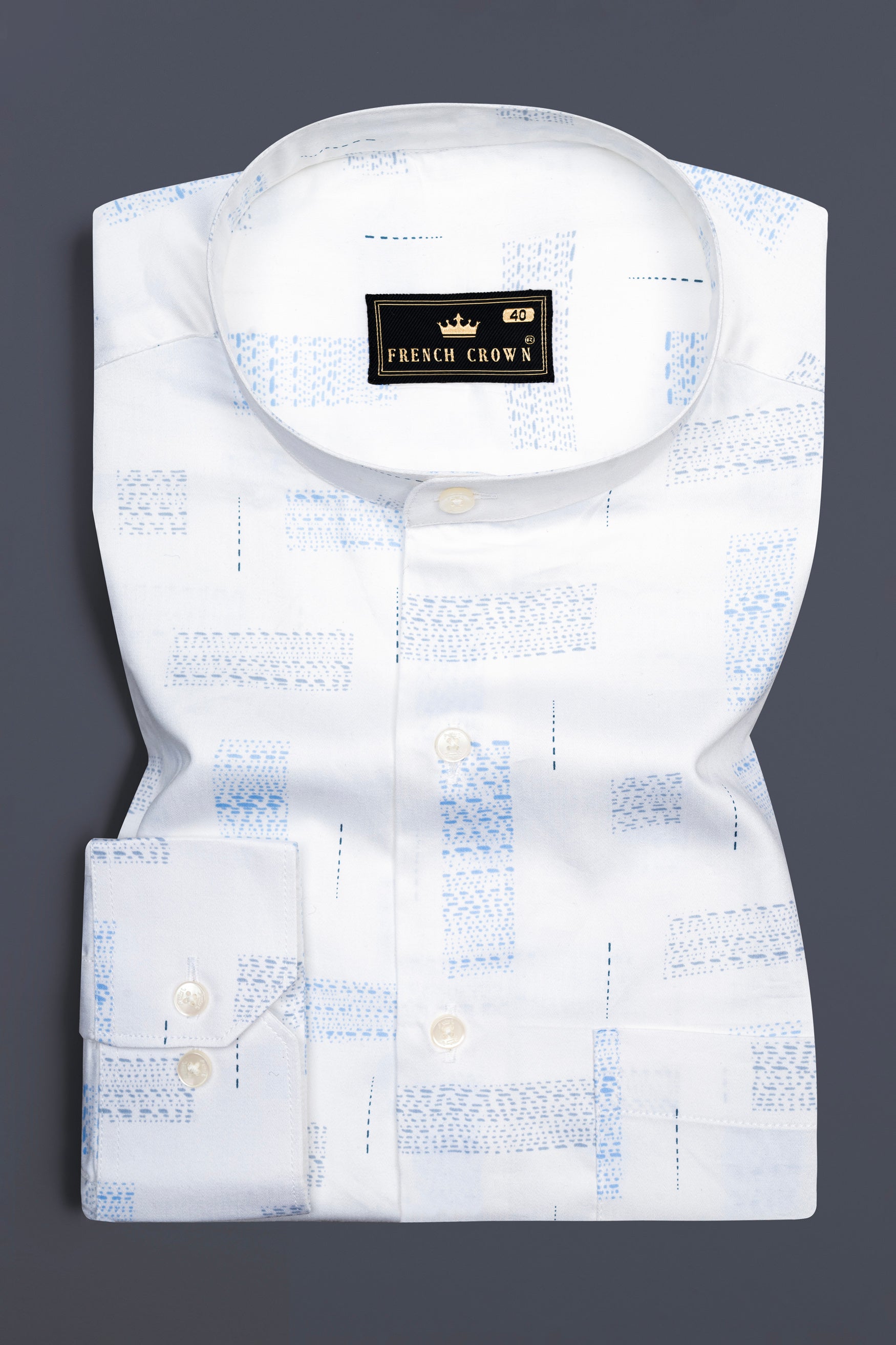 Bright White with Polo Blue Textured Subtle Sheen Super Soft Premium Cotton Shirt 12402-M-38, 12402-M-H-38, 12402-M-39, 12402-M-H-39, 12402-M-40, 12402-M-H-40, 12402-M-42, 12402-M-H-42, 12402-M-44, 12402-M-H-44, 12402-M-46, 12402-M-H-46, 12402-M-48, 12402-M-H-48, 12402-M-50, 12402-M-H-50, 12402-M-52, 12402-M-H-52