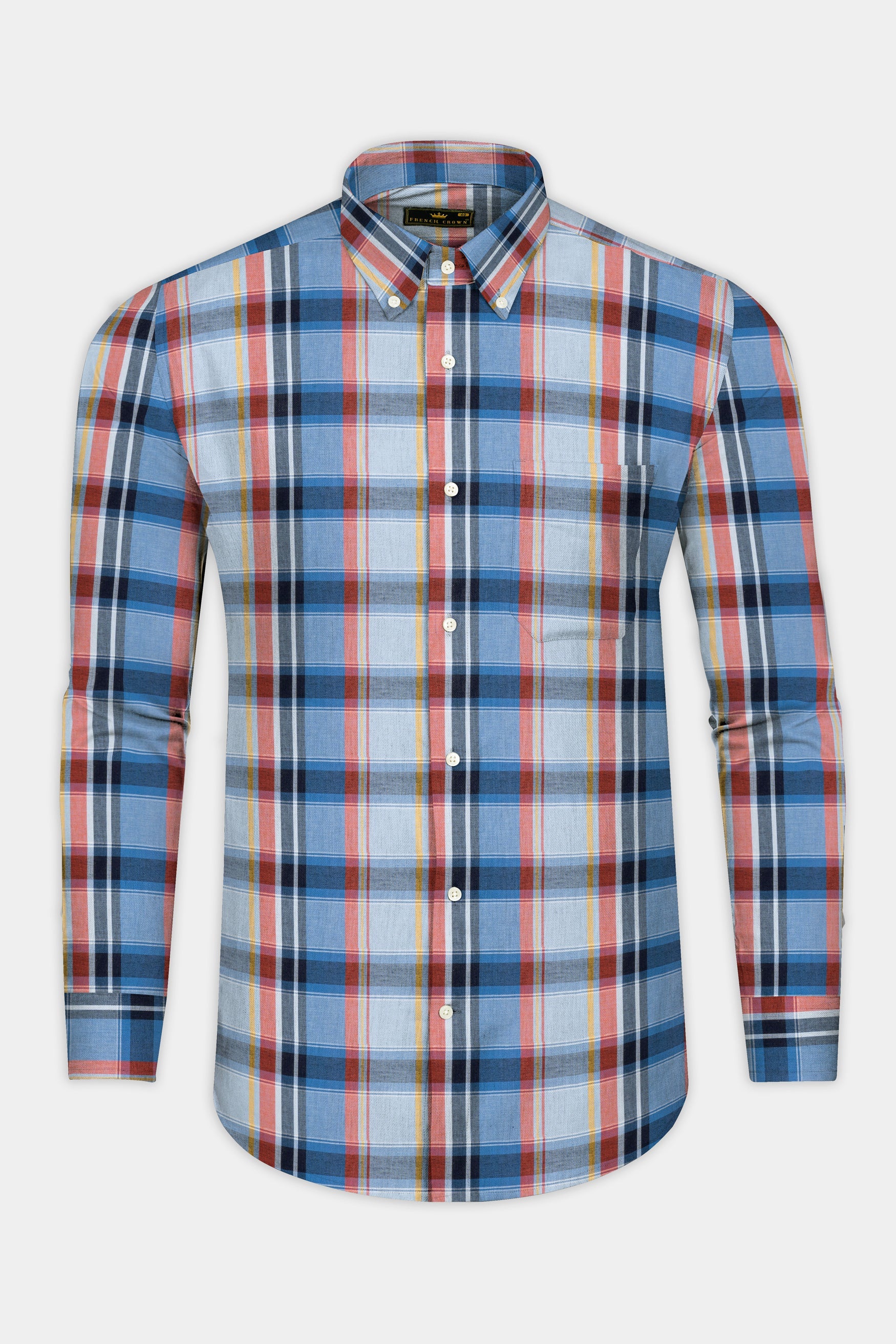 Heather Gray with Poppy Red and Rock Blue Plaid Super Soft Poplin shirt 12406-BD-38, 12406-BD-H-38, 12406-BD-39, 12406-BD-H-39, 12406-BD-40, 12406-BD-H-40, 12406-BD-42, 12406-BD-H-42, 12406-BD-44, 12406-BD-H-44, 12406-BD-46, 12406-BD-H-46, 12406-BD-48, 12406-BD-H-48, 12406-BD-50, 12406-BD-H-50, 12406-BD-52, 12406-BD-H-52