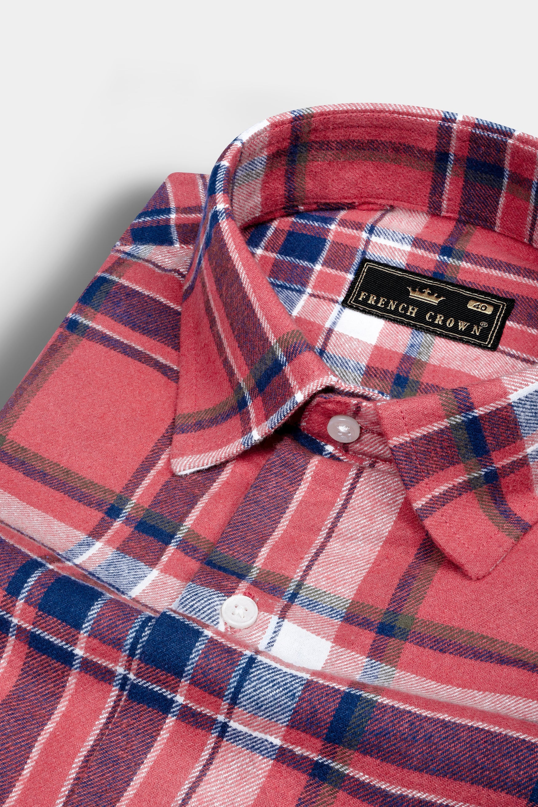 Fuzzy Wuzzy Red with Zodiac Blue Plaid Flannel Shirt 12464-38, 12464-H-38, 12464-39, 12464-H-39, 12464-40, 12464-H-40, 12464-42, 12464-H-42, 12464-44, 12464-H-44, 12464-46, 12464-H-46, 12464-48, 12464-H-48, 12464-50, 12464-H-50, 12464-52, 12464-H-52