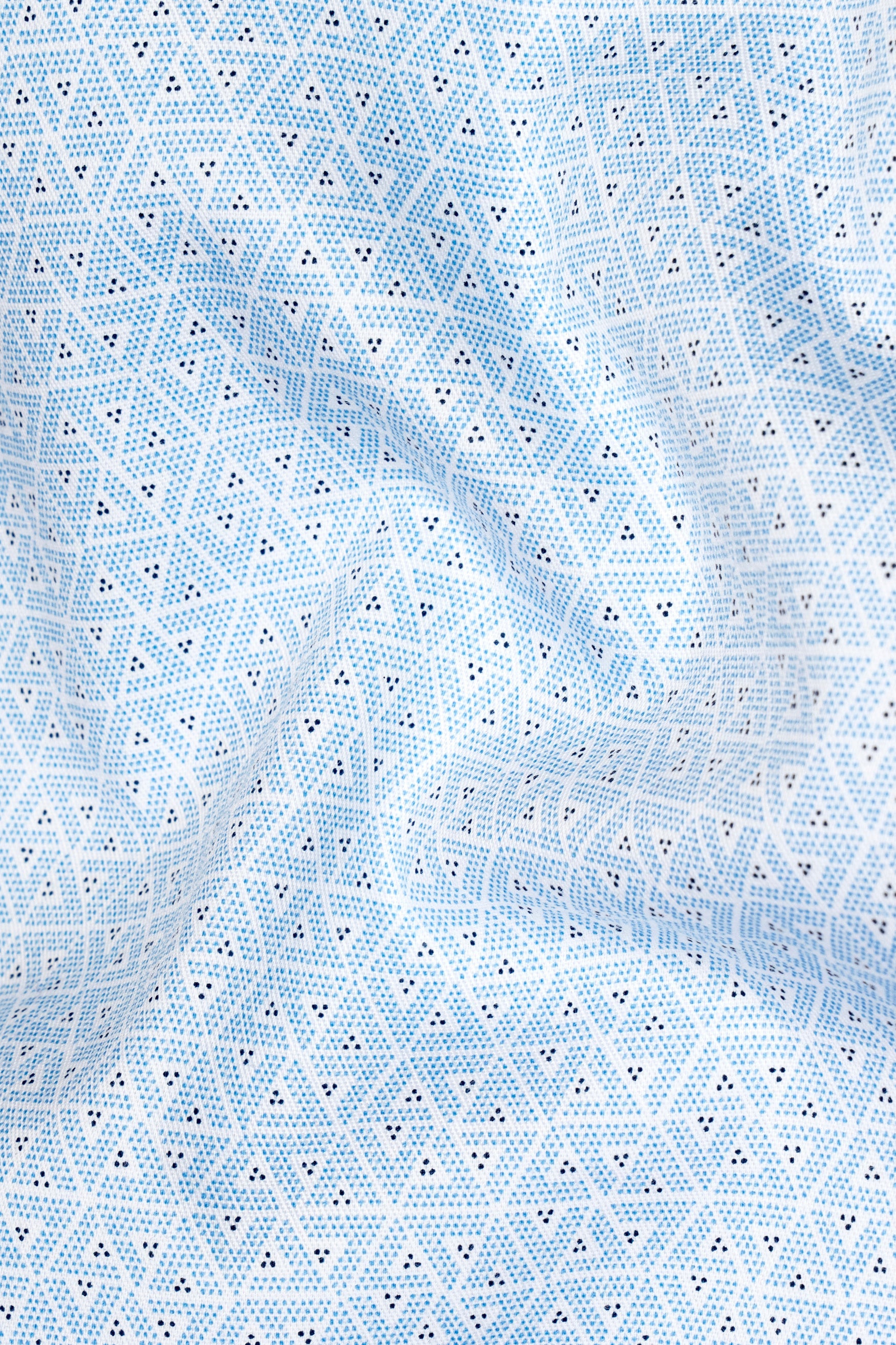 Tropical Blue Small Triangles printed Super Soft Premium Cotton Shirt 12476-38, 12476-H-38, 12476-39, 12476-H-39, 12476-40, 12476-H-40, 12476-42, 12476-H-42, 12476-44, 12476-H-44, 12476-46, 12476-H-46, 12476-48, 12476-H-48, 12476-50, 12476-H-50, 12476-52, 12476-H-52