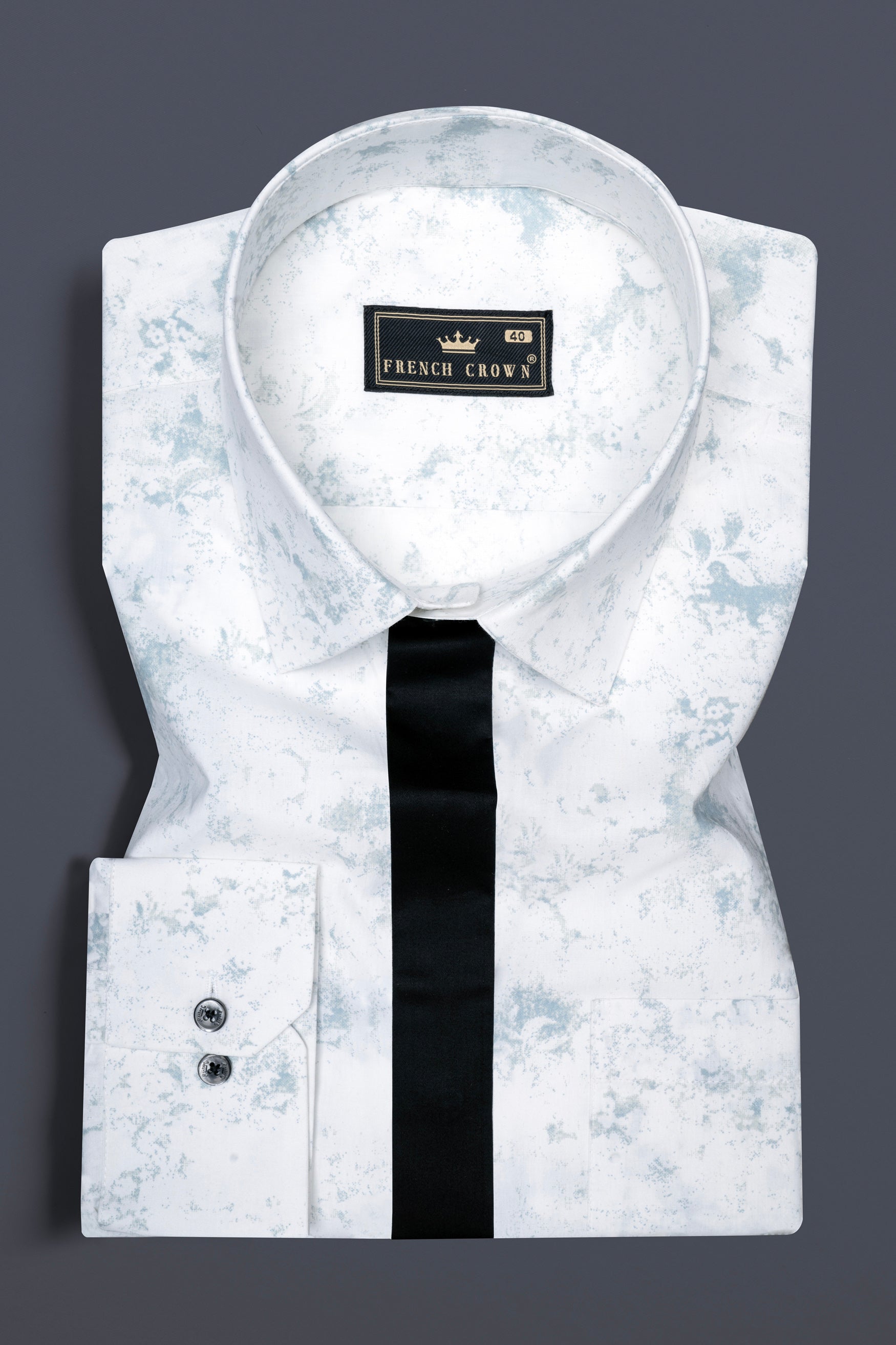 Bright White with French Gray Marble Prints with Black Button Patti Placket Super Soft Premium Designer Shirt 12479-BLK-P880-38, 12479-BLK-P880-H-38, 12479-BLK-P880-39, 12479-BLK-P880-H-39, 12479-BLK-P880-40, 12479-BLK-P880-H-40, 12479-BLK-P880-42, 12479-BLK-P880-H-42, 12479-BLK-P880-44, 12479-BLK-P880-H-44, 12479-BLK-P880-46, 12479-BLK-P880-H-46, 12479-BLK-P880-48, 12479-BLK-P880-H-48, 12479-BLK-P880-50, 12479-BLK-P880-H-50, 12479-BLK-P880-52, 12479-BLK-P880-H-52