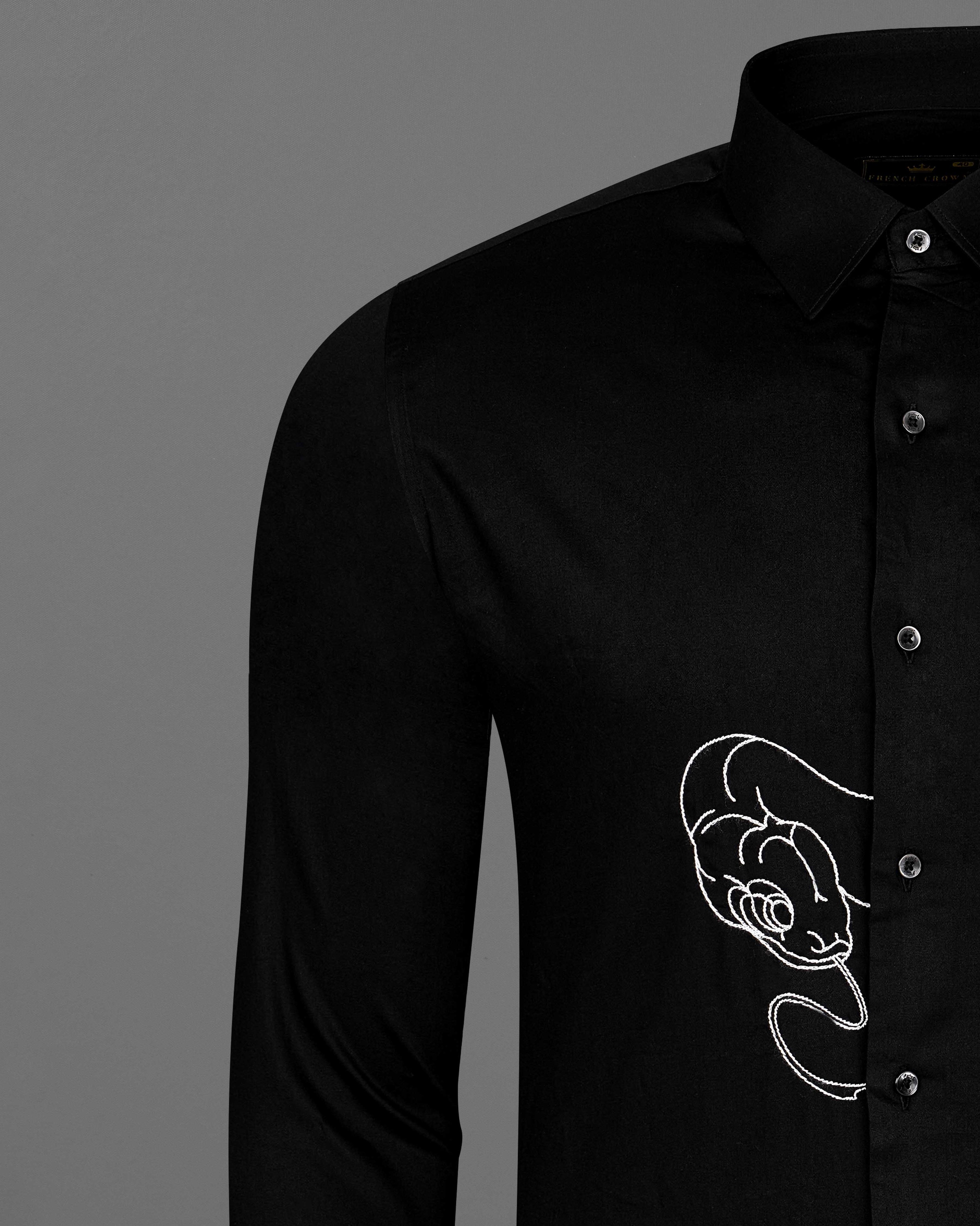 Jade Black Snake Embroidered Super Soft Premium Cotton Shirt 1312-BLK-E012-38, 1312-BLK-E012-H-38, 1312-BLK-E012-39, 1312-BLK-E012-H-39, 1312-BLK-E012-40, 1312-BLK-E012-H-40, 1312-BLK-E012-42, 1312-BLK-E012-H-42, 1312-BLK-E012-44, 1312-BLK-E012-H-44, 1312-BLK-E012-46, 1312-BLK-E012-H-46, 1312-BLK-E012-48, 1312-BLK-E012-H-48, 1312-BLK-E012-50, 1312-BLK-E012-H-50, 1312-BLK-E012-52, 1312-BLK-E012-H-52