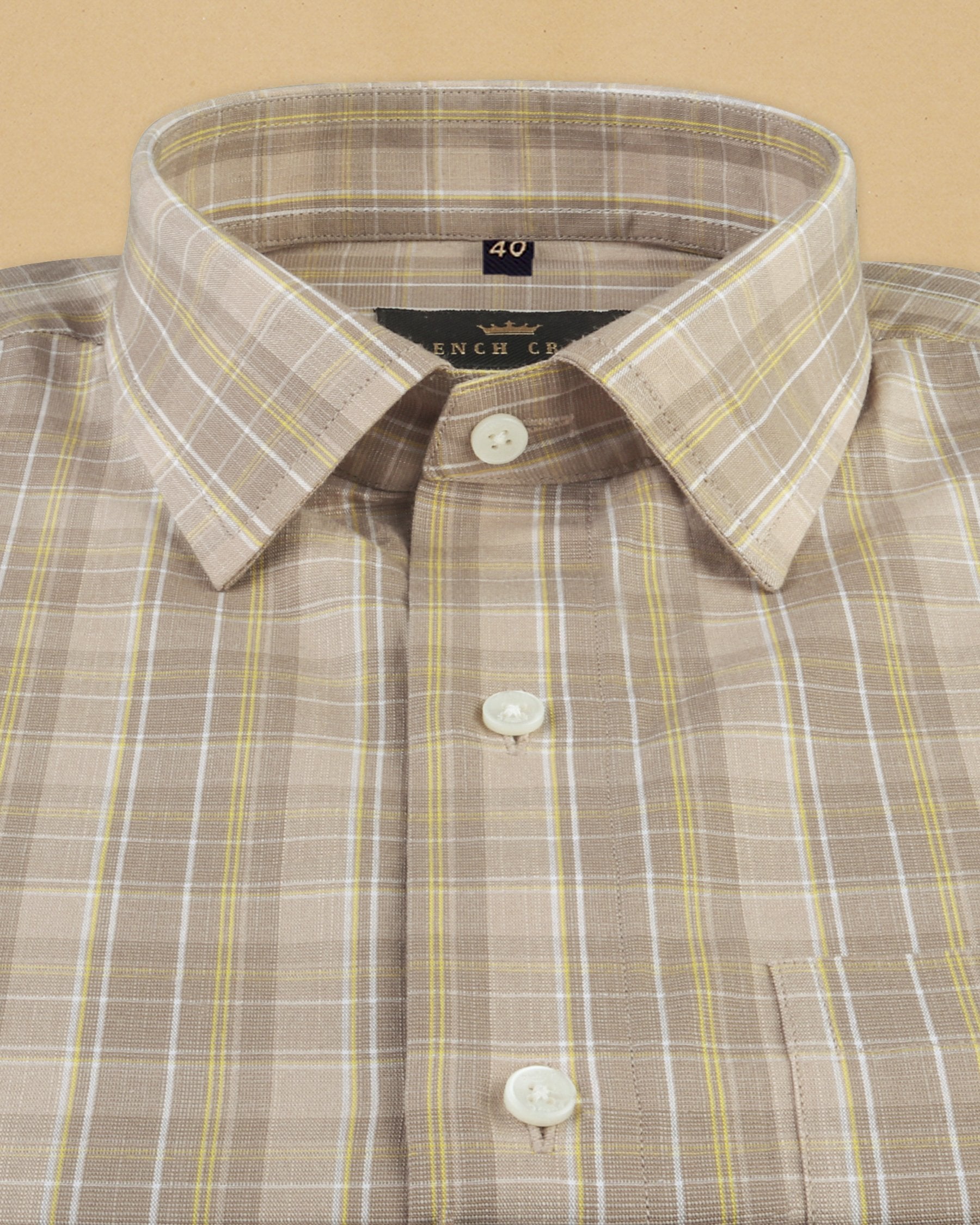 Beige luxurious Cotton-Linen Blend Shirt