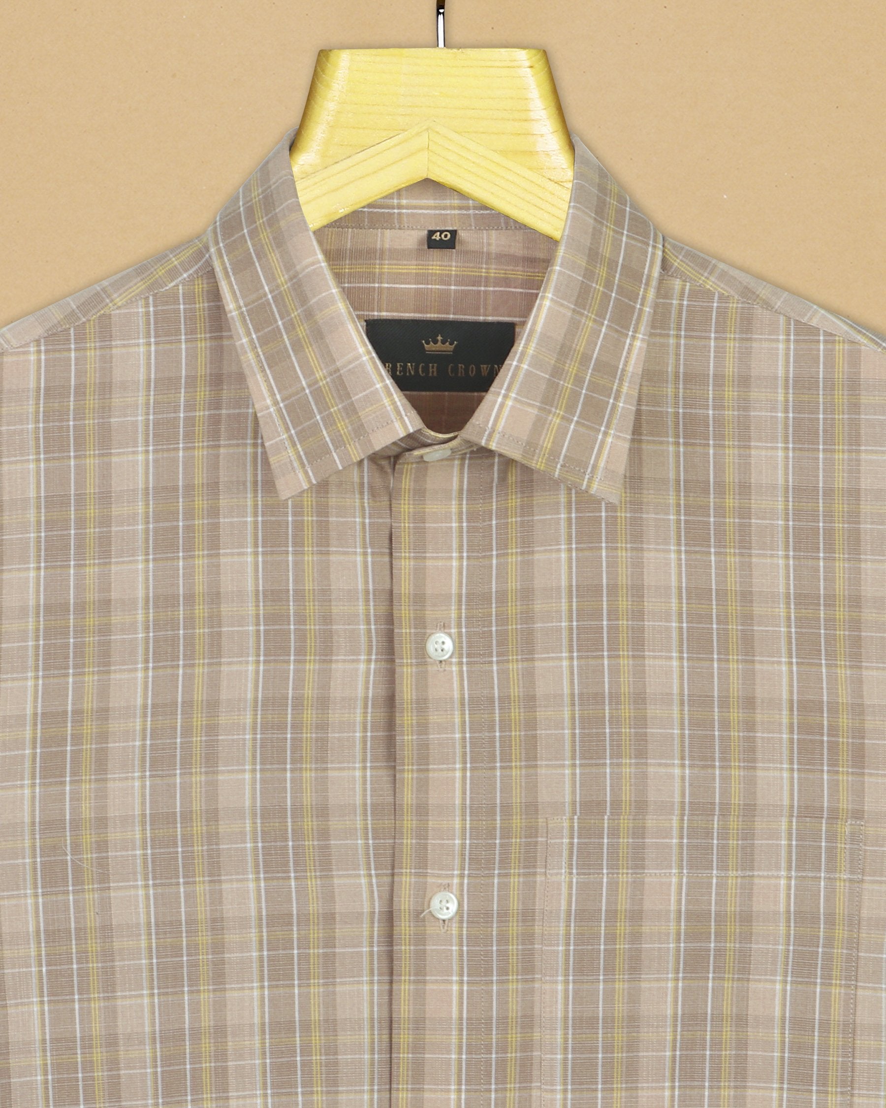 Beige luxurious Cotton-Linen Blend Shirt