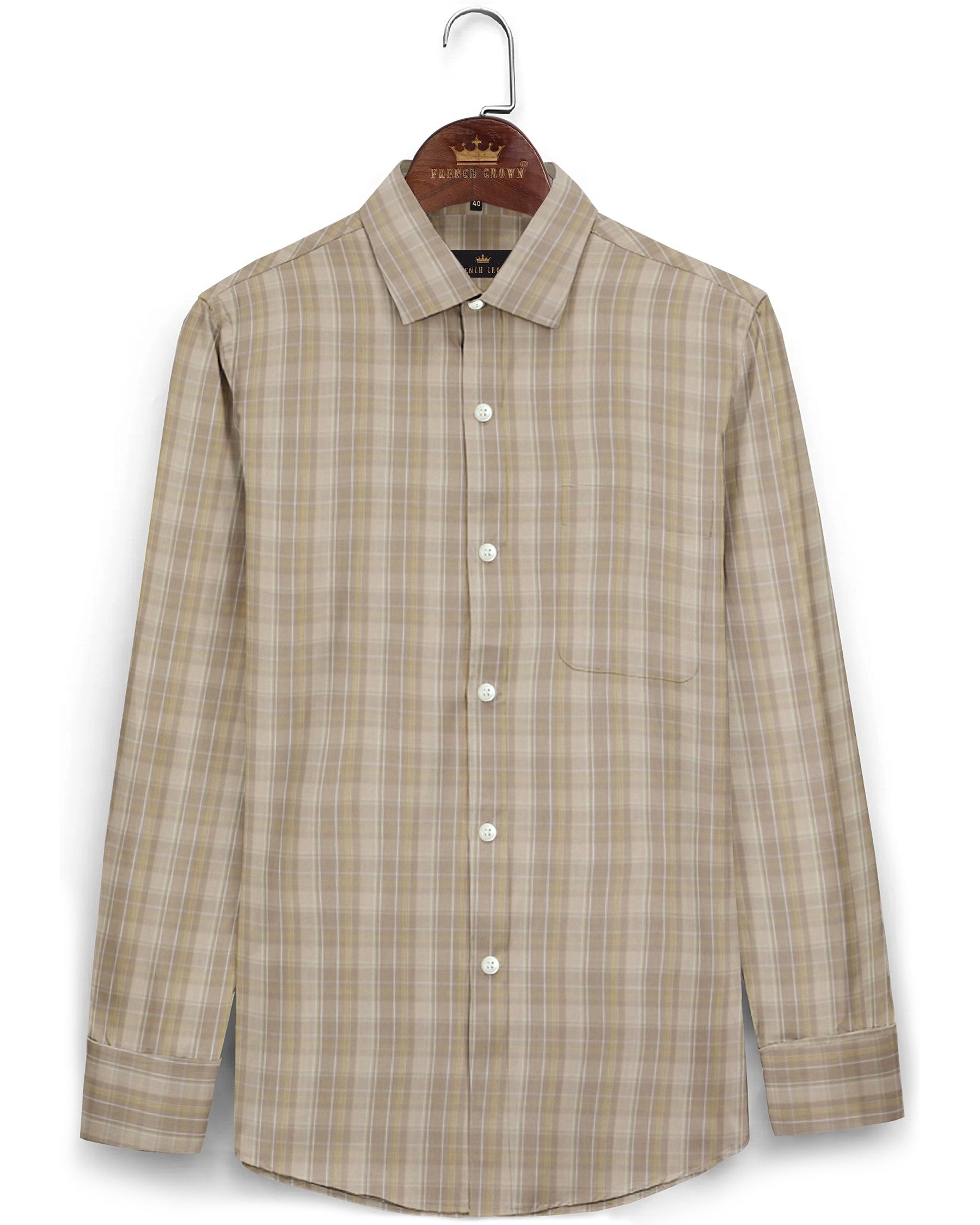 Beige luxurious Cotton-Linen Blend Shirt