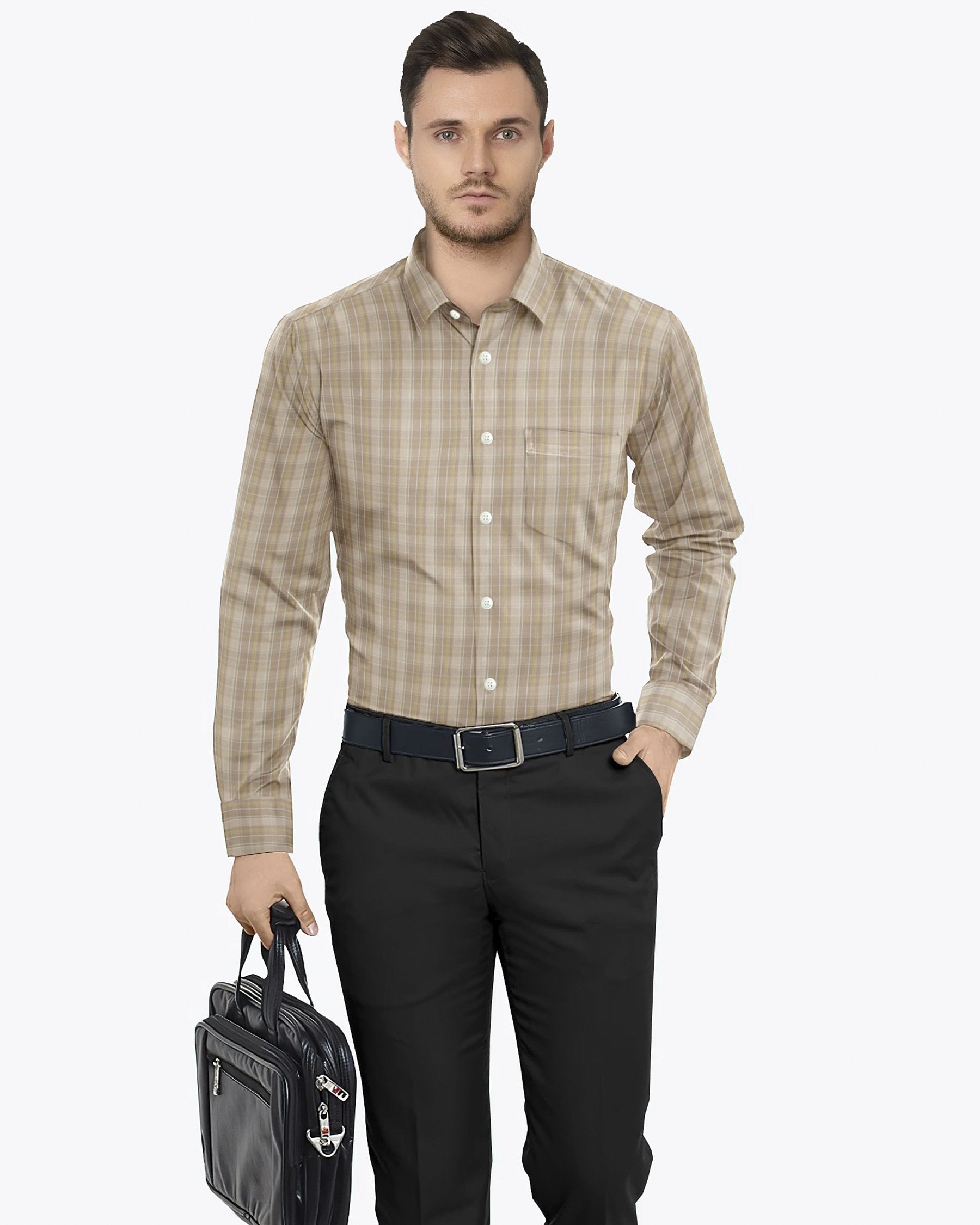 Beige luxurious Cotton-Linen Blend Shirt