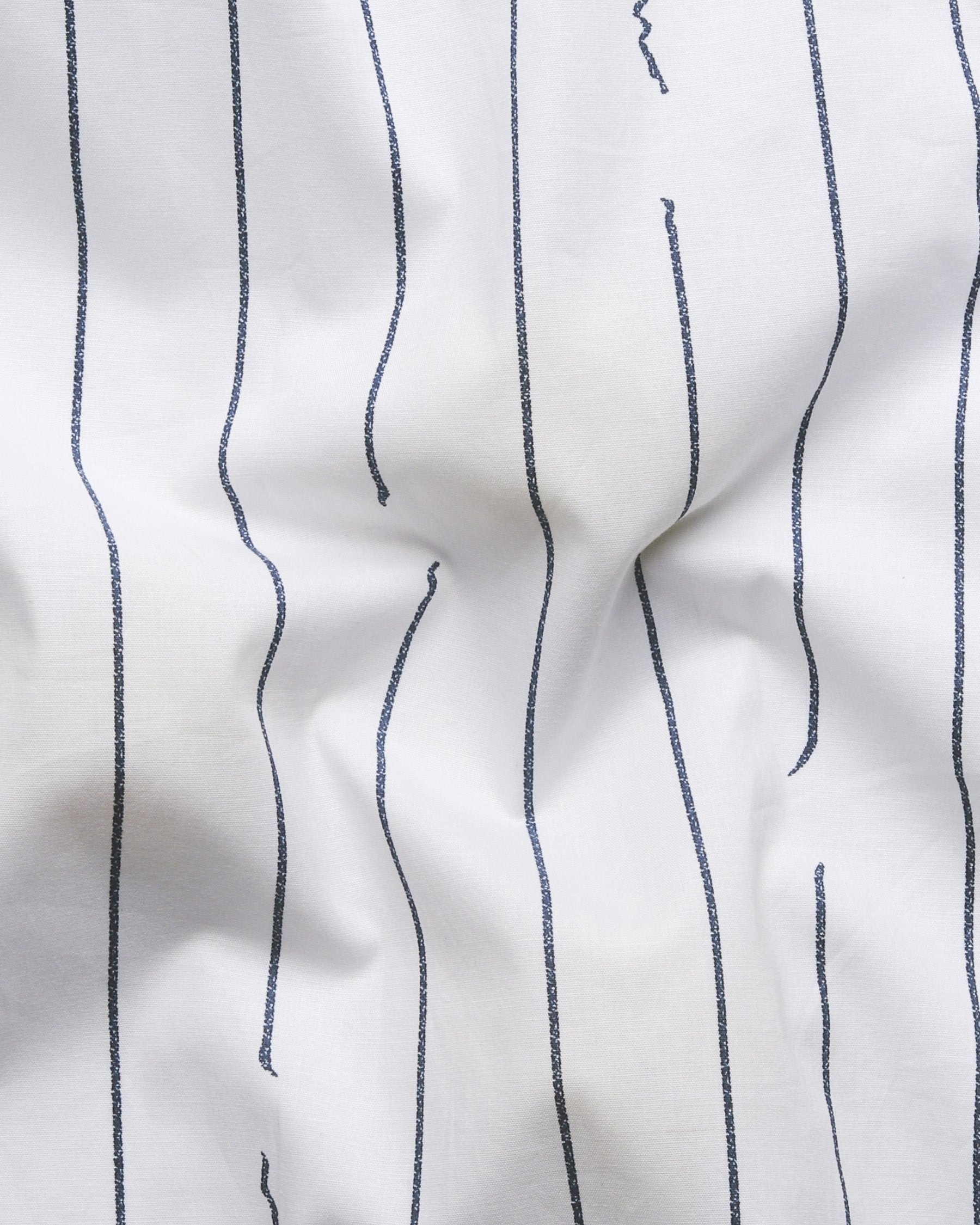 Bright White Broken and Faded Striped premium Cotton Shirt