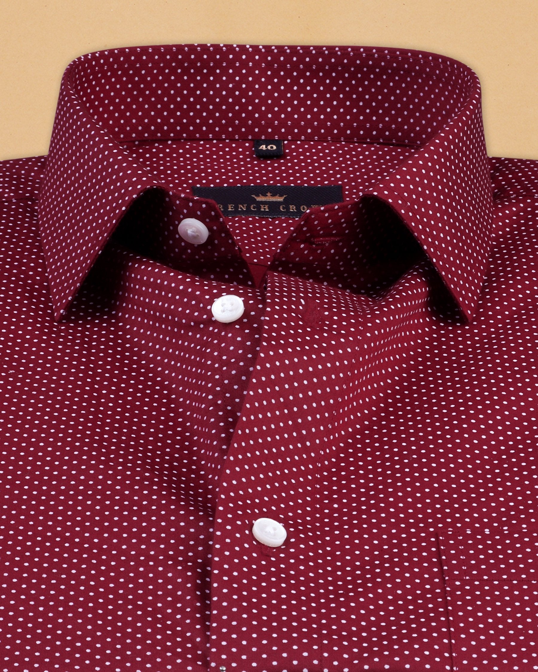 Red with White Micro-Dotted Print Super Soft Giza Cotton SHIRT