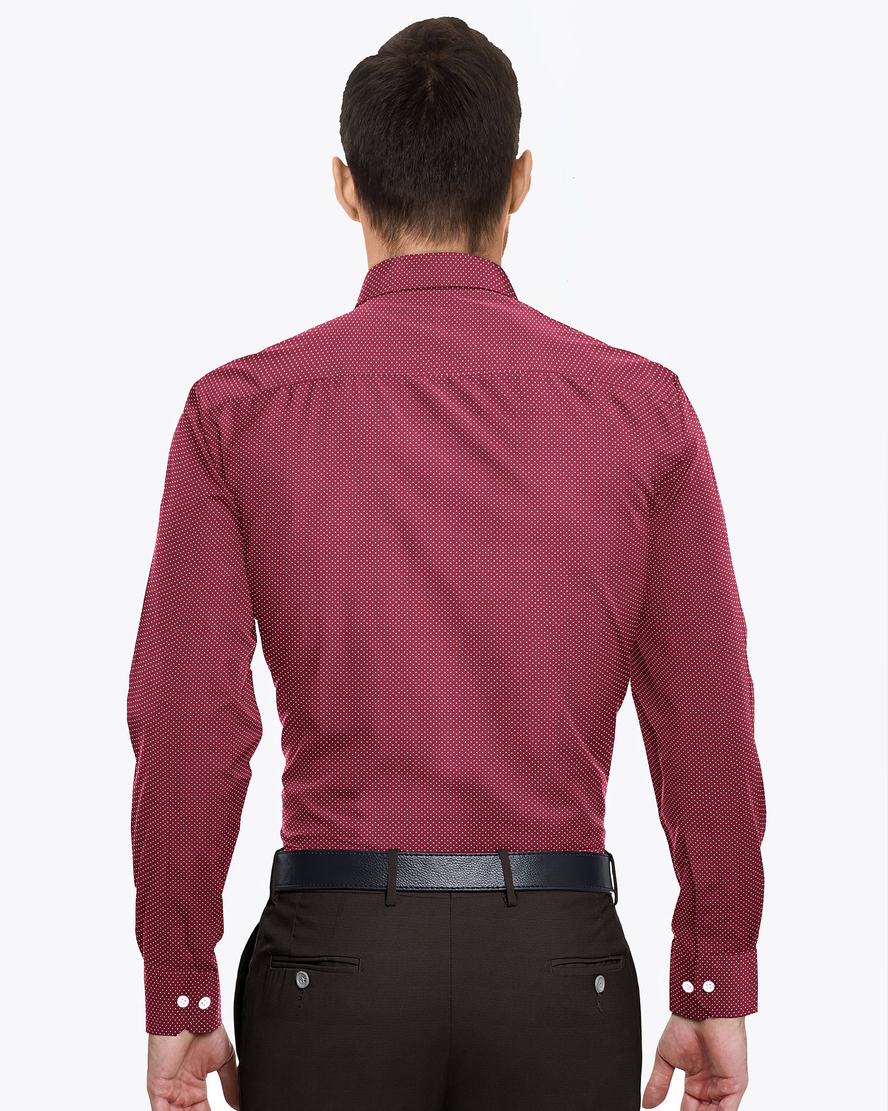 Red with White Micro-Dotted Print Super Soft Giza Cotton SHIRT