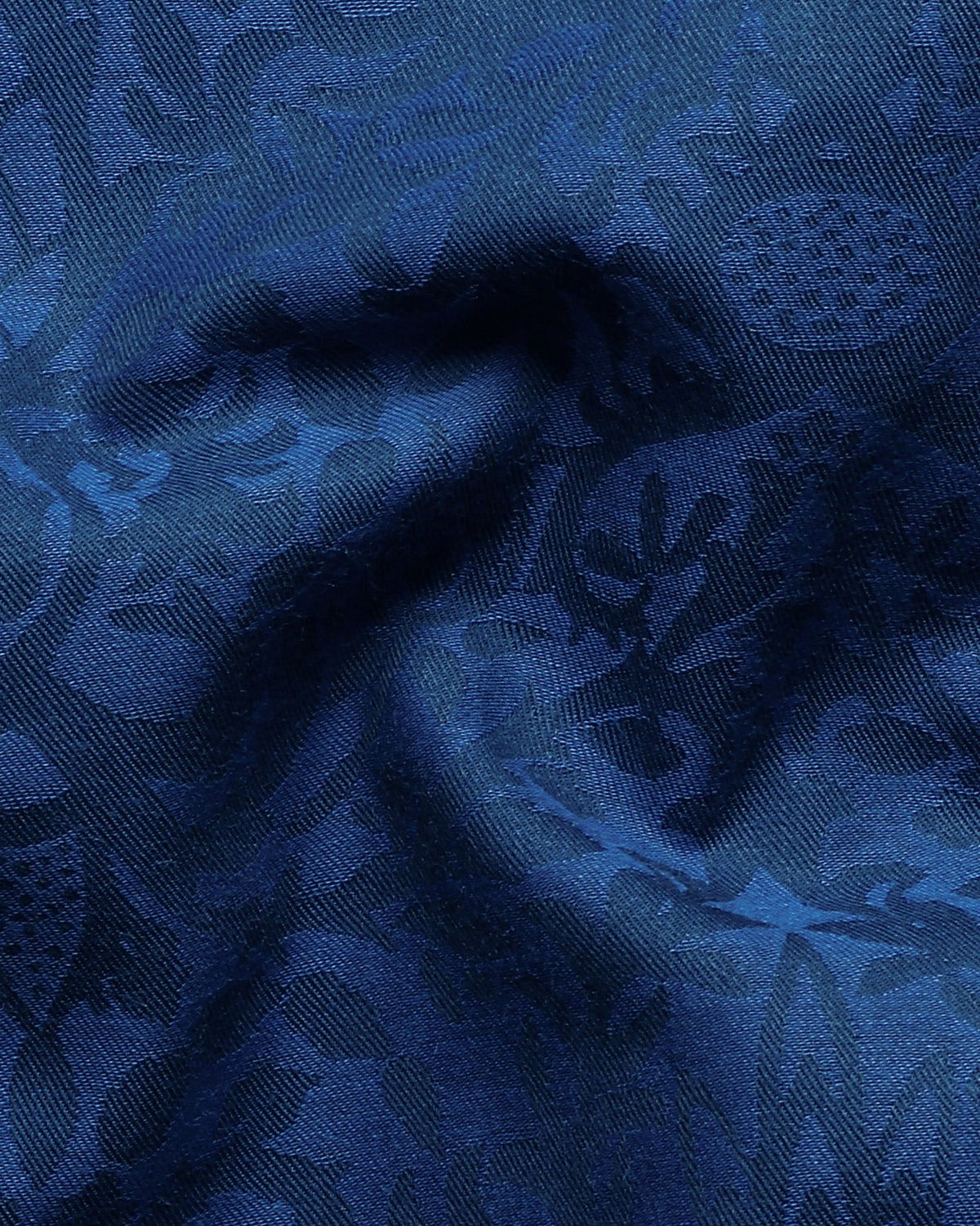ROYAL BLUE SUPER SOFT FLOWER JACQUARD TEXTURED Giza Cotton shirt