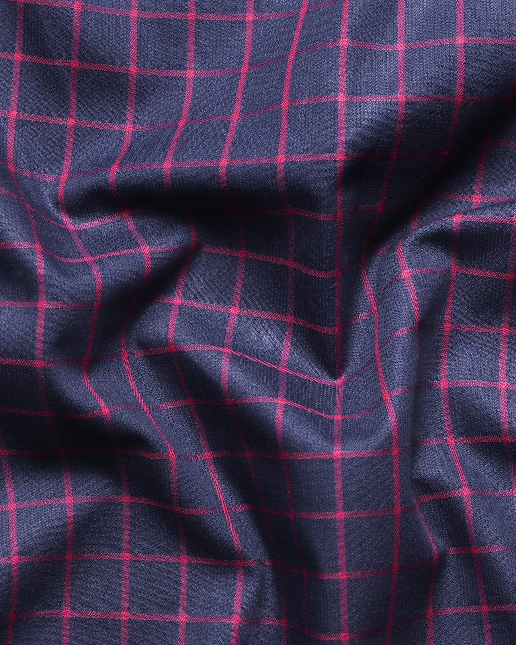 Blue Windowpane Premium Cotton SHIRT