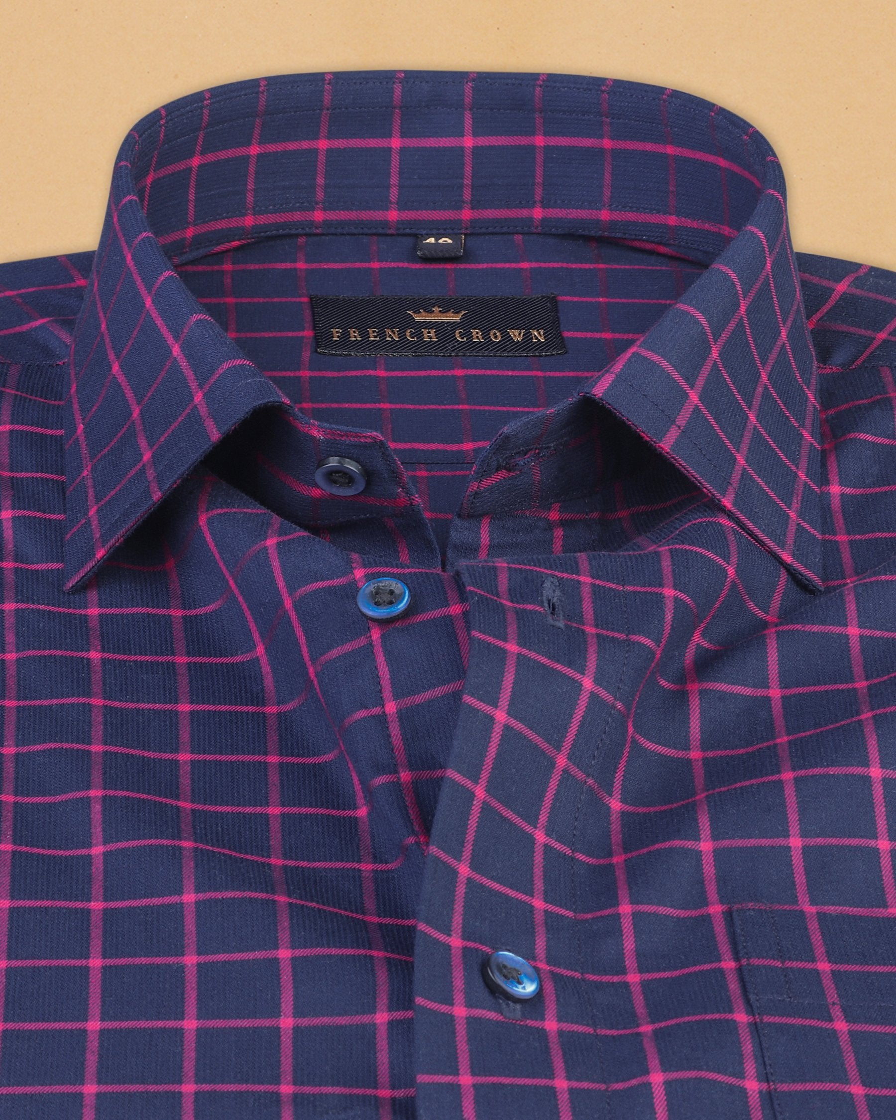 Blue Windowpane Premium Cotton SHIRT