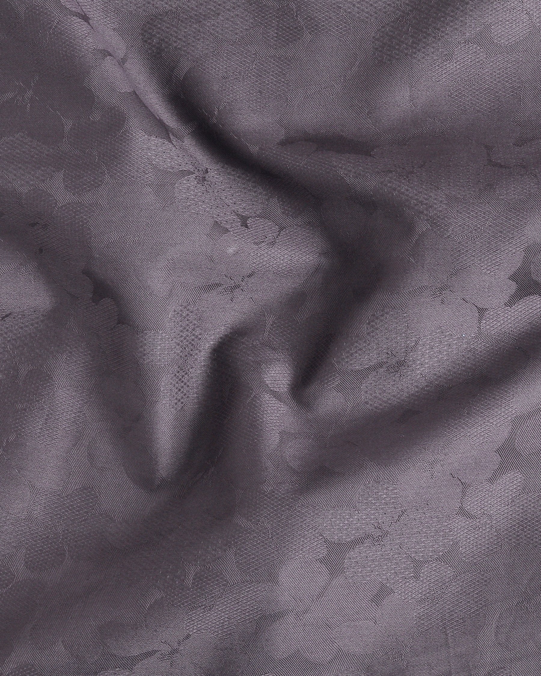 Smoke Grey Flower Jacquard Textured Silky Giza Cotton Evening SHIRT