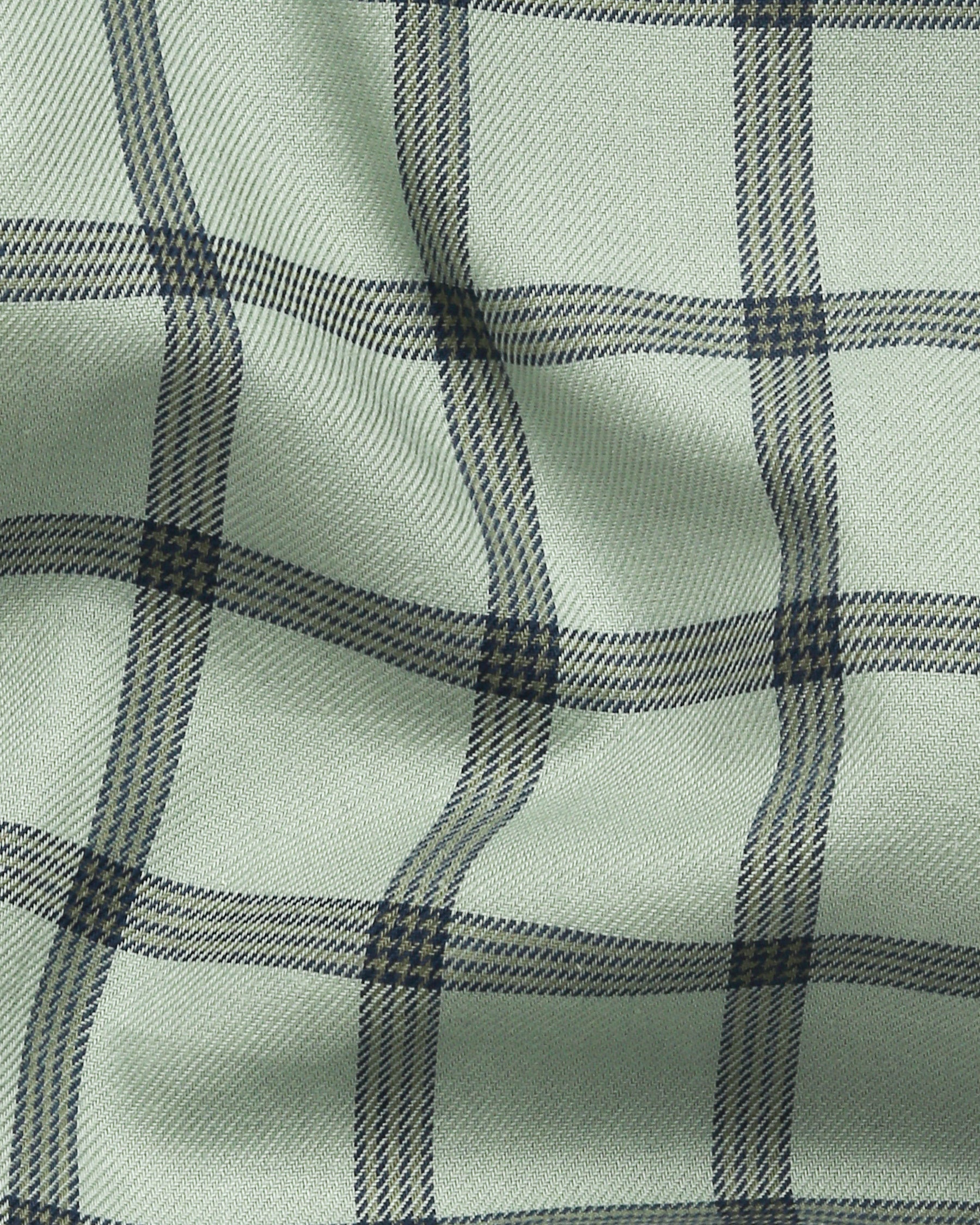 Sage Green Windowpane Premium Cotton SHIRT
