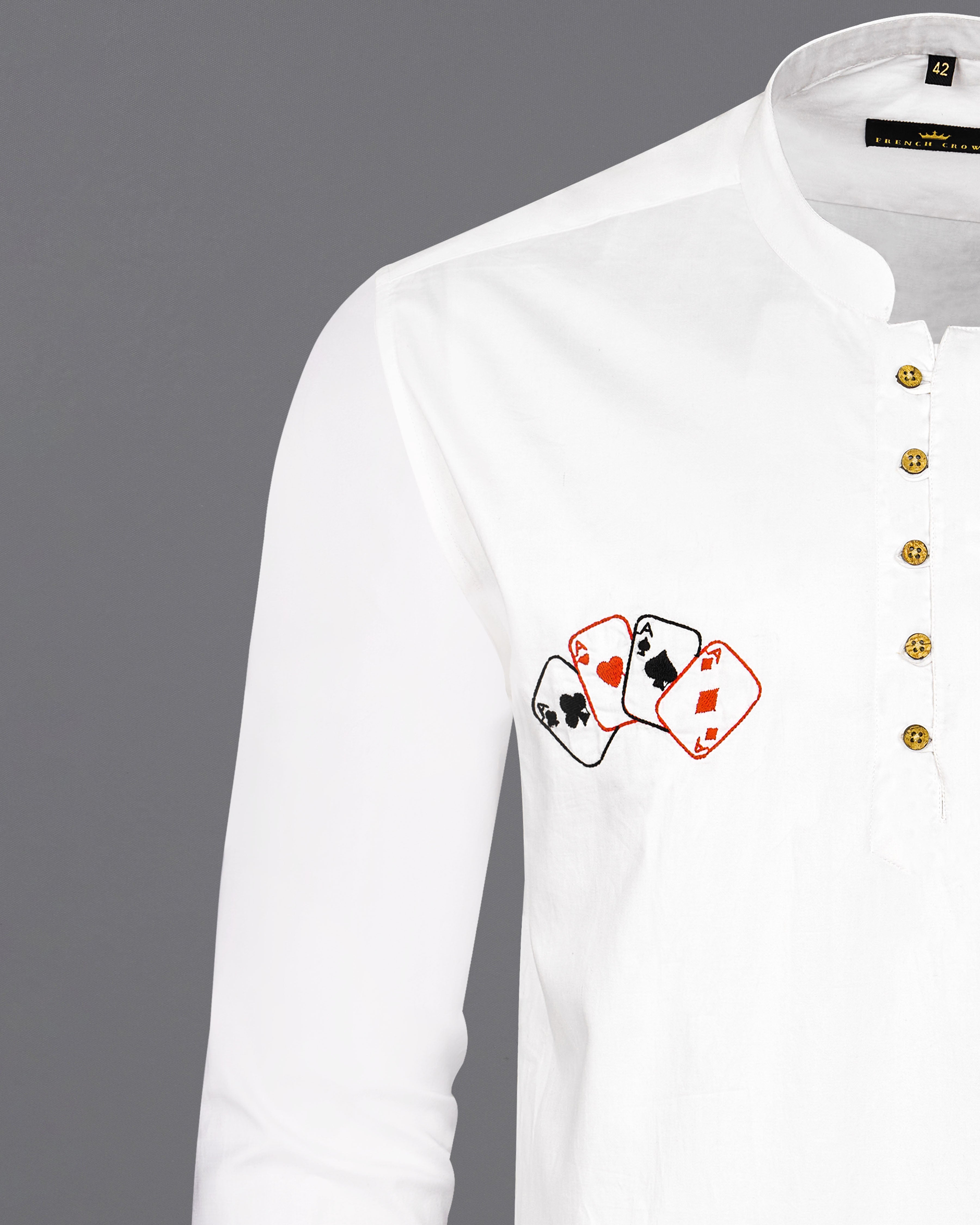 Bright White with Multicolour Card Embroidered Super Soft Premium Cotton Kurta Shirt 2670-KS-E027-38, 2670-KS-E027-H-38, 2670-KS-E027-39, 2670-KS-E027-H-39, 2670-KS-E027-40, 2670-KS-E027-H-40, 2670-KS-E027-42, 2670-KS-E027-H-42, 2670-KS-E027-44, 2670-KS-E027-H-44, 2670-KS-E027-46, 2670-KS-E027-H-46, 2670-KS-E027-48, 2670-KS-E027-H-48, 2670-KS-E027-50, 2670-KS-E027-H-50, 2670-KS-E027-52, 2670-KS-E027-H-52