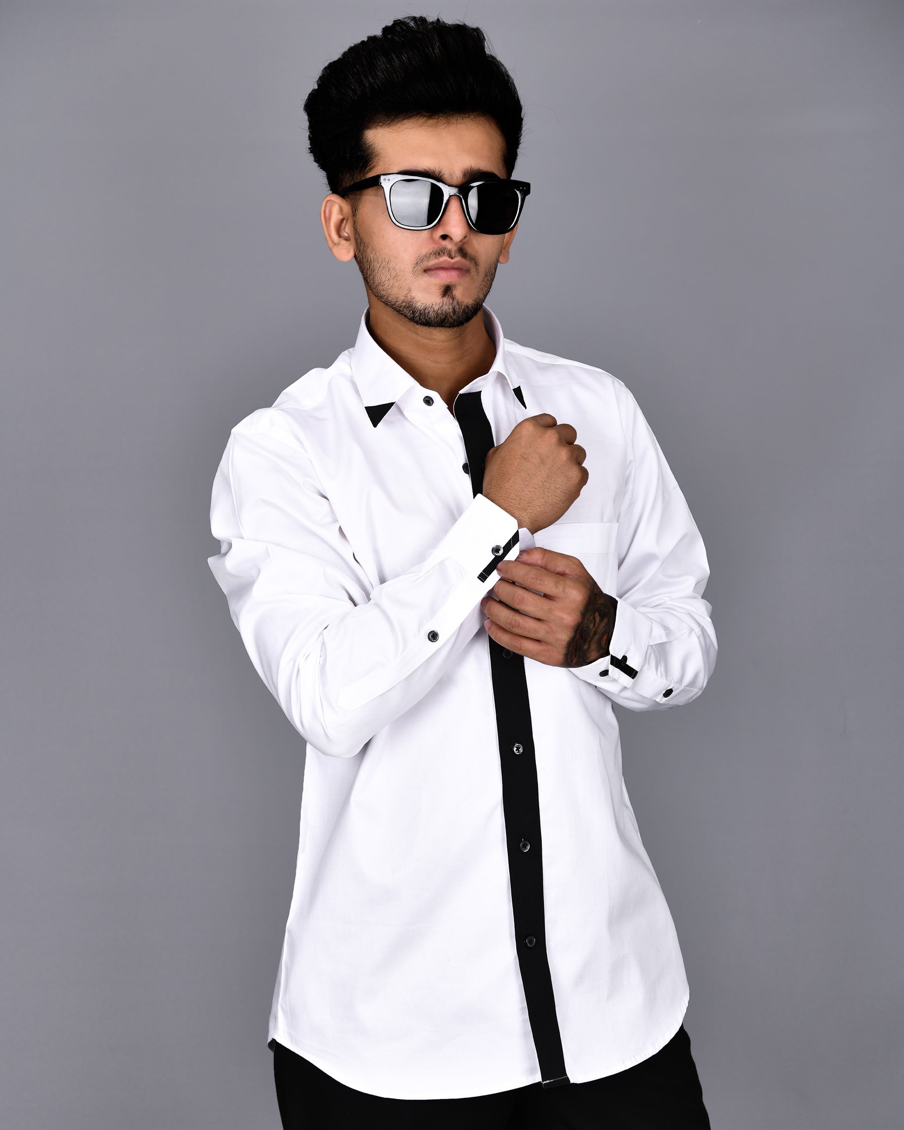 Bright White Subtle Sheen with Black Patterned Super Soft Giza Cotton SHIRT 2855BLK-P11-38, 2855BLK-P11-H-38, 2855BLK-P11-39, 2855BLK-P11-H-39, 2855BLK-P11-40, 2855BLK-P11-H-40, 2855BLK-P11-42, 2855BLK-P11-H-42, 2855BLK-P11-44, 2855BLK-P11-H-44, 2855BLK-P11-46, 2855BLK-P11-H-46, 2855BLK-P11-48, 2855BLK-P11-H-48, 2855BLK-P11-50, 2855BLK-P11-H-50, 2855BLK-P11-52, 2855BLK-P11-H-52