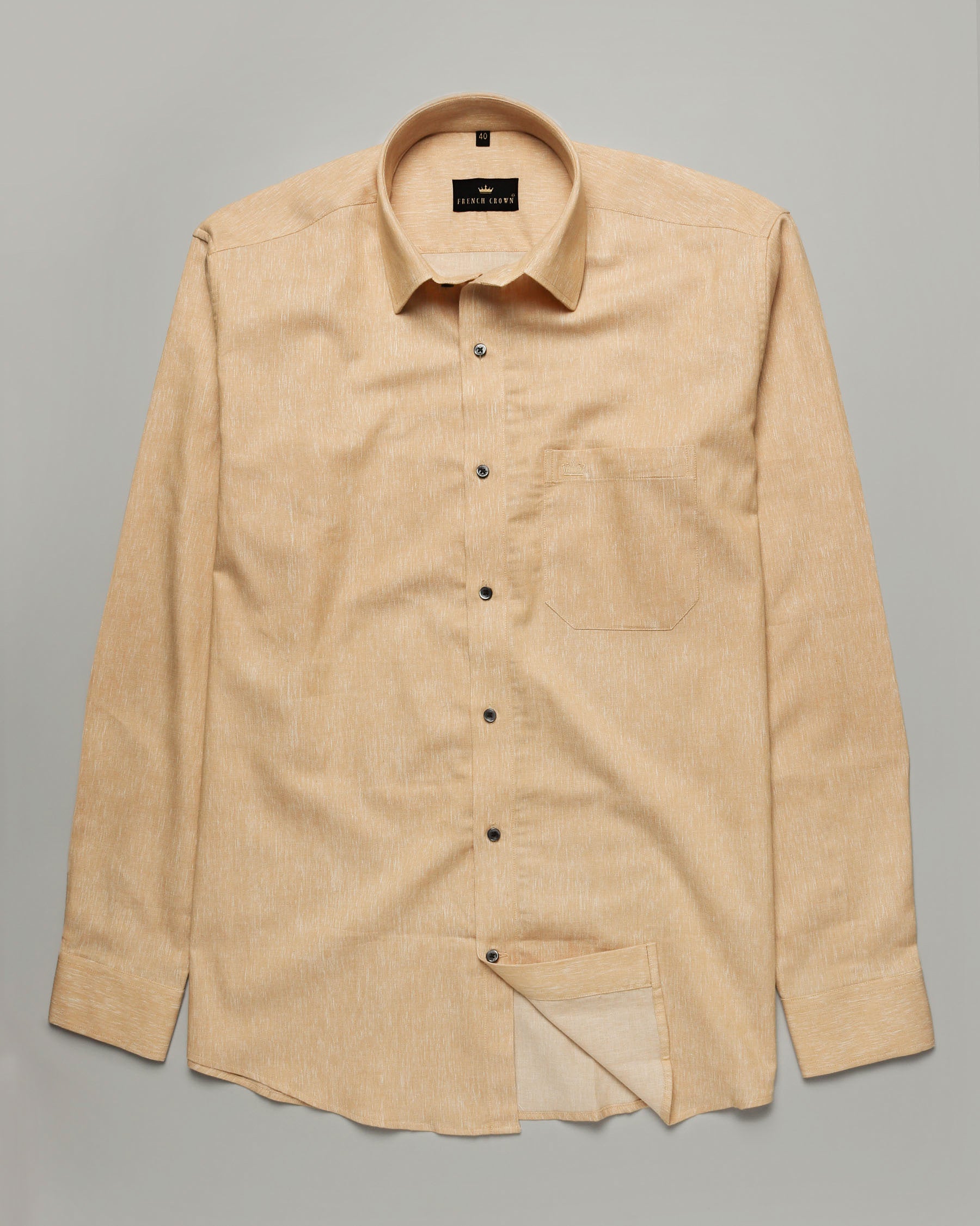 Brown Rain Textured Oxford Shirt