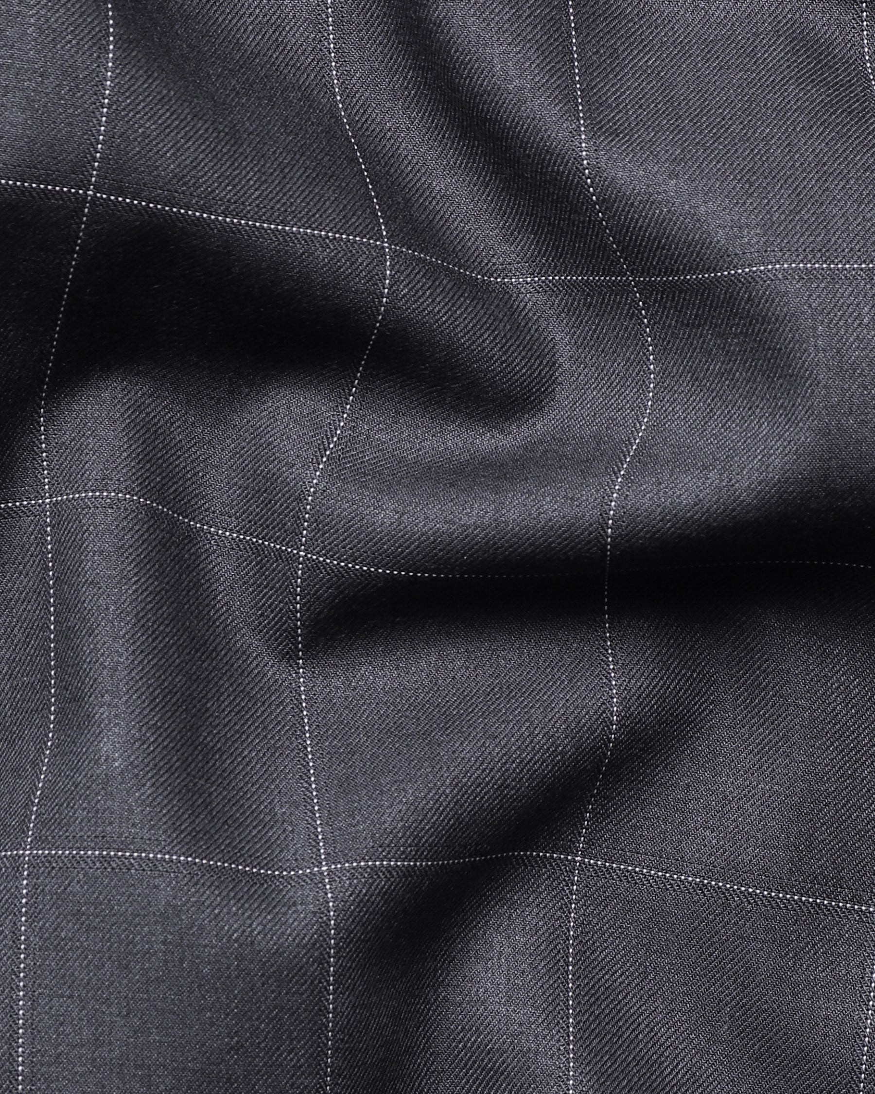 Pebble Grey Windowpane Wool Blazer