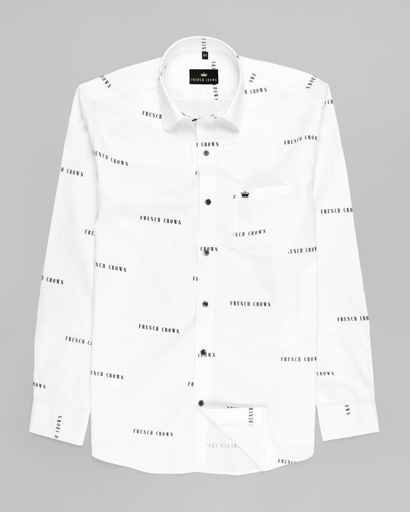 Bright White French Crown Printed Super Soft Giza Cotton SHIRT 3228BLK-52, 3228BLK-42, 3228BLK-38, 3228BLK-H-40, 3228BLK-44, 3228BLK-48, 3228BLK-H-48, 3228BLK-50, 3228BLK-H-50, 3228BLK-H-38, 3228BLK-39, 3228BLK-H-39, 3228BLK-40, 3228BLK-H-42, 3228BLK-H-44, 3228BLK-46, 3228BLK-H-46, 3228BLK-H-52