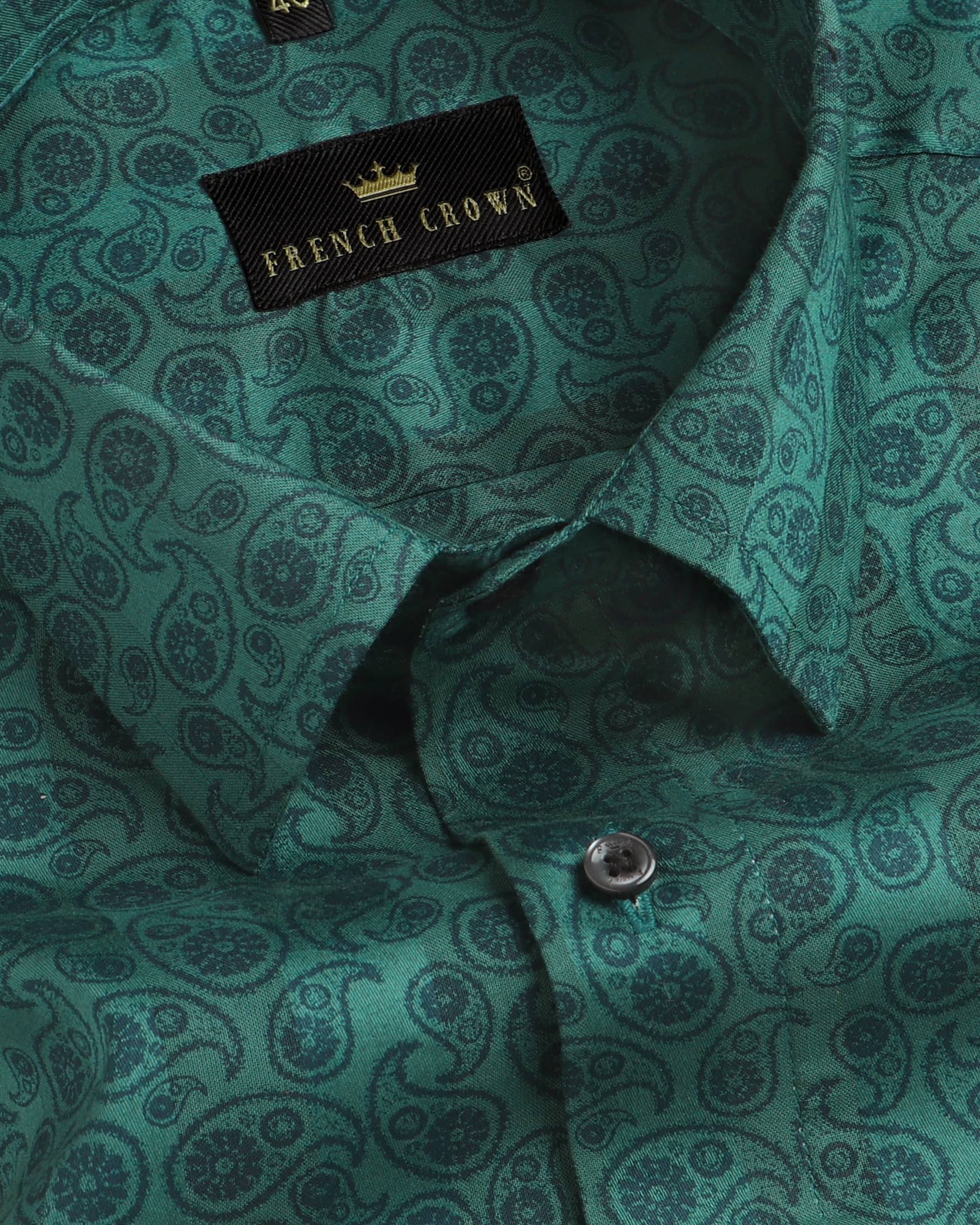 Green Paisleys Printed Premium Cotton Shirt 3421BLK-H-42, 3421BLK-H-39, 3421BLK-50, 3421BLK-40, 3421BLK-H-40, 3421BLK-38, 3421BLK-H-38, 3421BLK-39, 3421BLK-42, 3421BLK-44, 3421BLK-H-44, 3421BLK-46, 3421BLK-H-46, 3421BLK-H-50, 3421BLK-52, 3421BLK-H-52, 3421BLK-48, 3421BLK-H-48