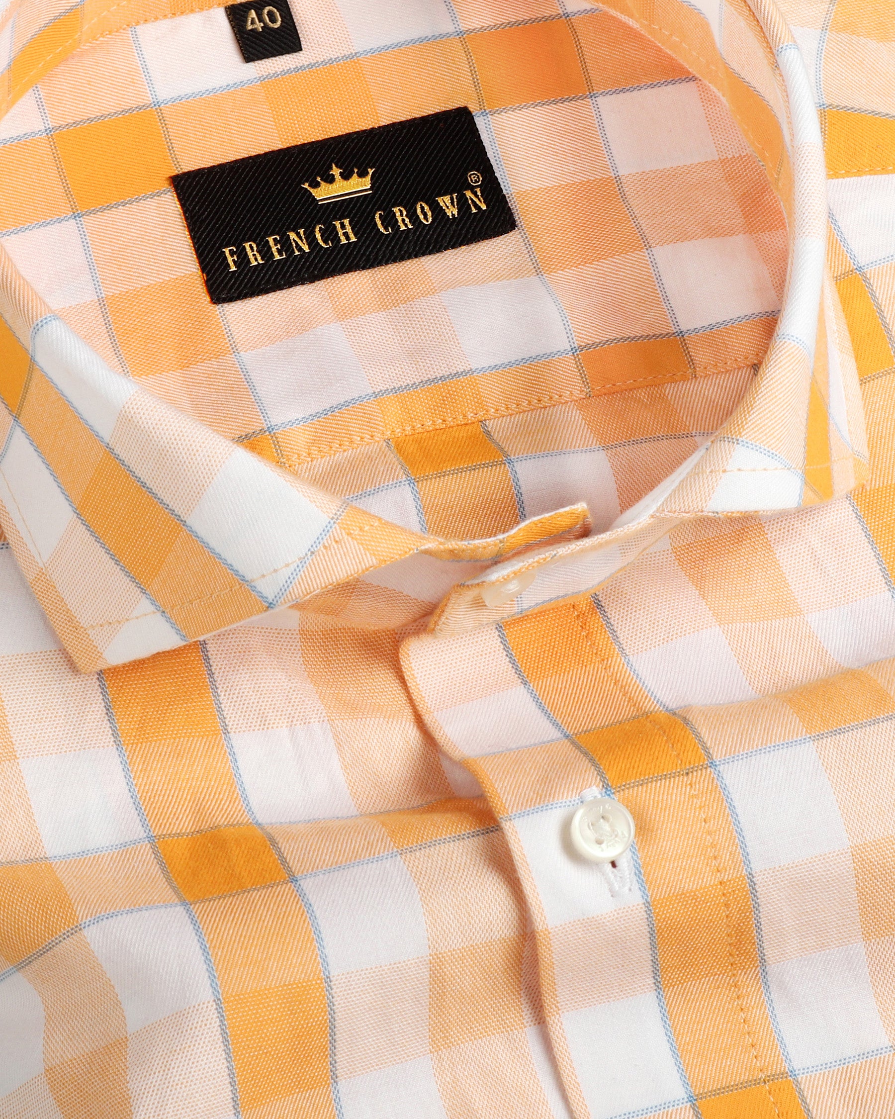 Orange Checked Premium Cotton SHIRT 3750CA-H-48, 3750CA-H-38, 3750CA-H-42, 3750CA-46, 3750CA-38, 3750CA-39, 3750CA-42, 3750CA-44, 3750CA-40, 3750CA-H-40, 3750CA-50, 3750CA-H-50, 3750CA-52, 3750CA-H-52, 3750CA-H-39, 3750CA-H-44, 3750CA-H-46, 3750CA-48