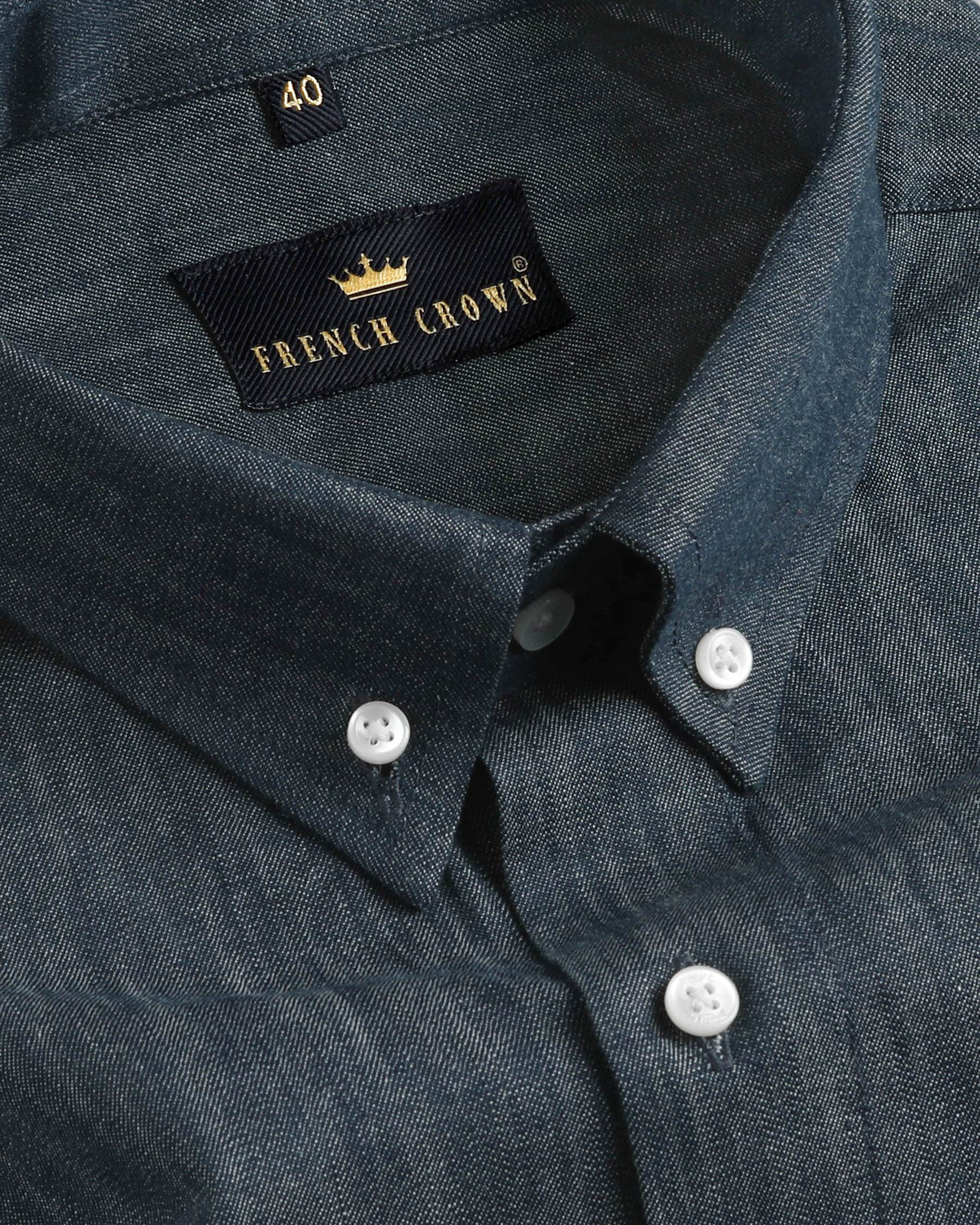 Denim Blue Premium Cotton Shirt 4046-BD-38, 4046-BD-H-38, 4046-BD-39, 4046-BD-40, 4046-BD-44, 4046-BD-46, 4046-BD-H-44, 4046-BD-H-46, 4046-BD-H-48, 4046-BD-50, 4046-BD-H-50, 4046-BD-52, 4046-BD-H-52, 4046-BD-H-40, 4046-BD-42, 4046-BD-H-42, 4046-BD-H-39, 4046-BD-48