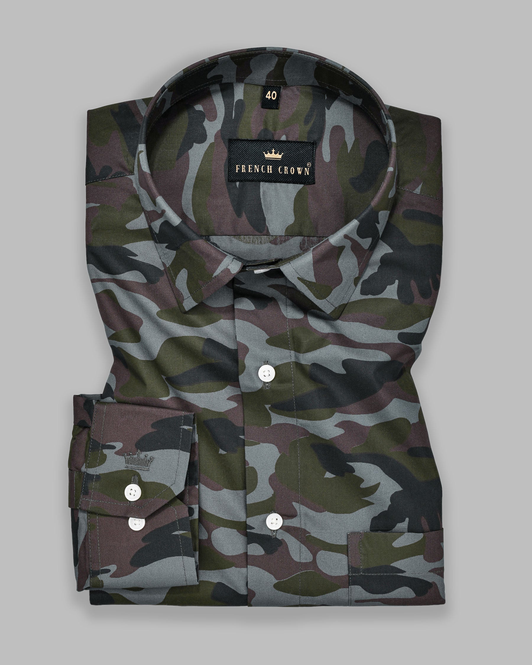 Armadillo-Rifle Military Print Premium Cotton Shirt