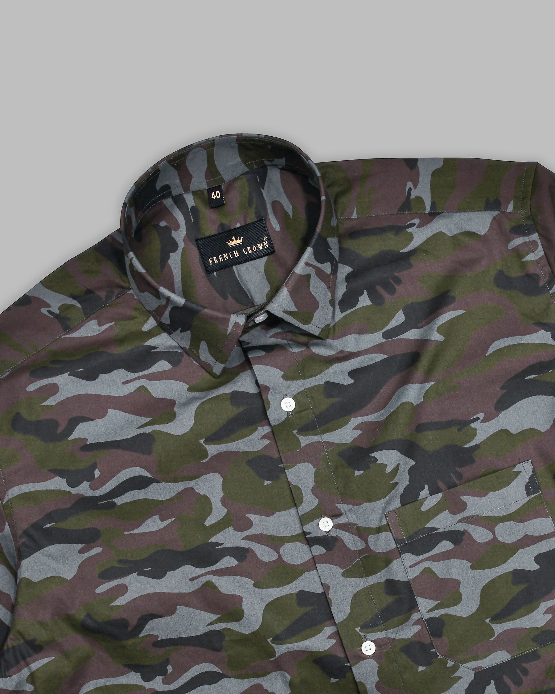 Armadillo-Rifle Military Print Premium Cotton Shirt