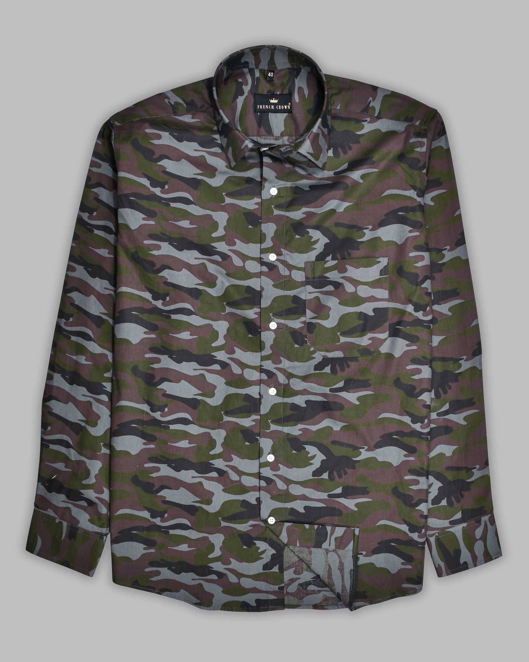 Armadillo-Rifle Military Print Premium Cotton Shirt