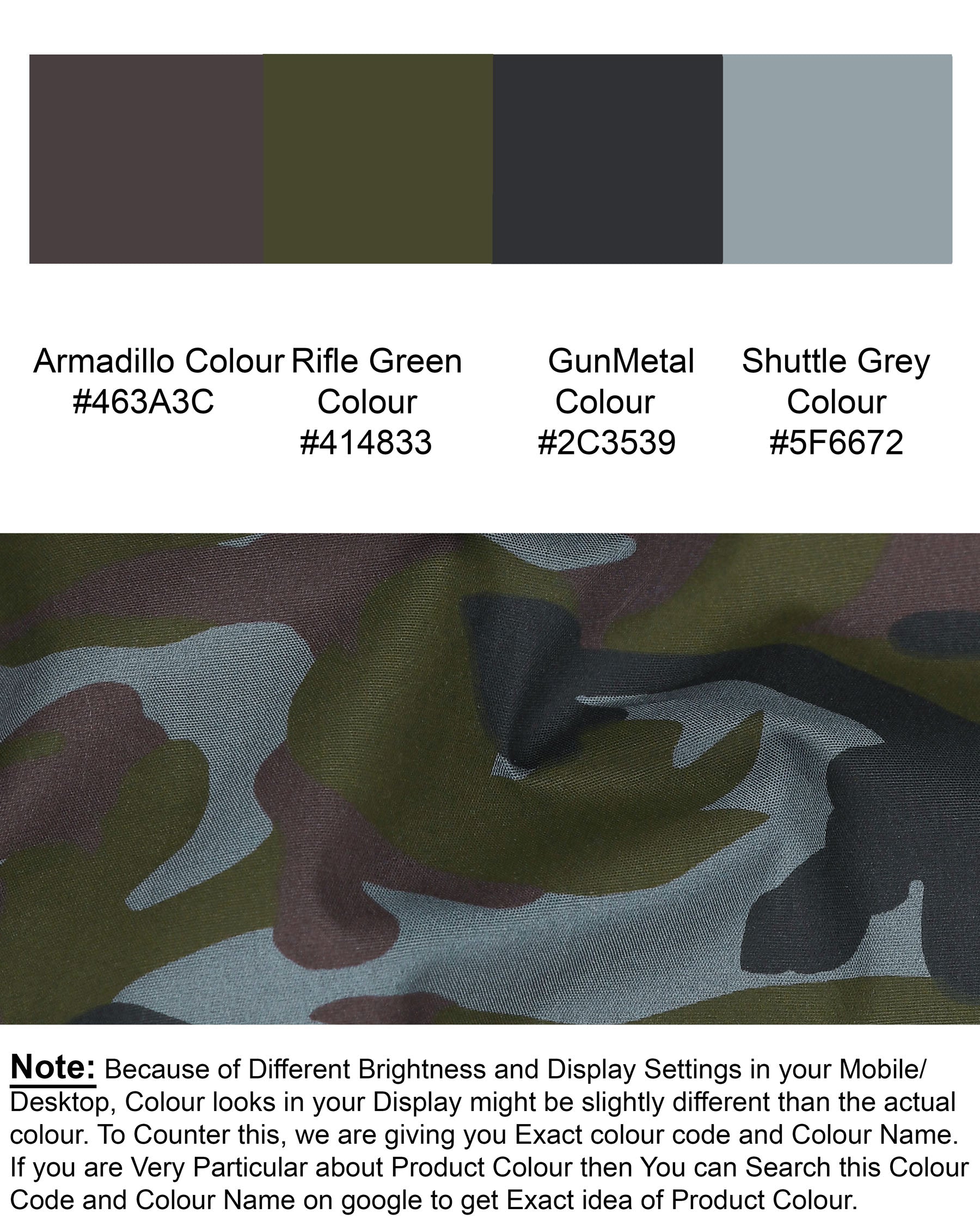 Armadillo-Rifle Military Print Premium Cotton Shirt