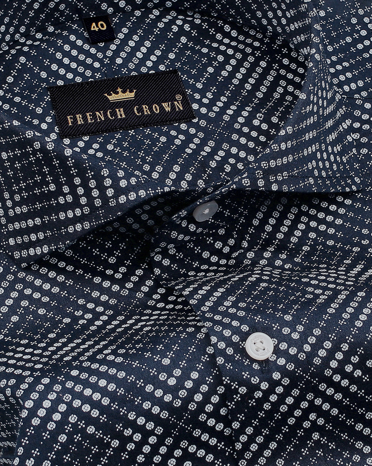 Navy Micro Printed Premium Satin Shirt 4496-CA-H-48, 4496-CA-38, 4496-CA-H-38, 4496-CA-39, 4496-CA-52, 4496-CA-H-52, 4496-CA-50, 4496-CA-H-50, 4496-CA-H-39, 4496-CA-40, 4496-CA-H-40, 4496-CA-42, 4496-CA-H-42, 4496-CA-44, 4496-CA-H-44, 4496-CA-46, 4496-CA-H-46, 4496-CA-48
