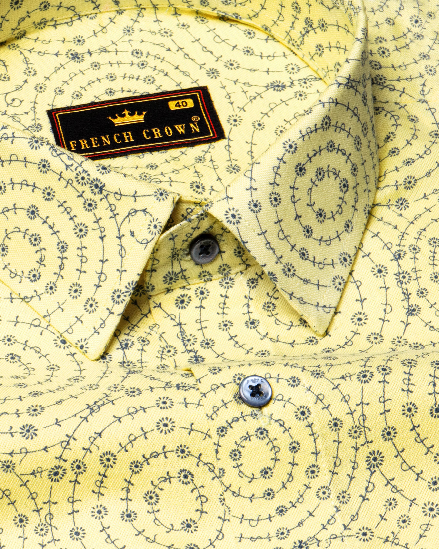 Pale Prim Yellow Printed Oxford Shirt 4641-BLE-38, 4641-BLE-H-38, 4641-BLE-H-42, 4641-BLE-46, 4641-BLE-H-46, 4641-BLE-48, 4641-BLE-H-48, 4641-BLE-52, 4641-BLE-H-52, 4641-BLE-39, 4641-BLE-H-39, 4641-BLE-H-44, 4641-BLE-50, 4641-BLE-H-50, 4641-BLE-40, 4641-BLE-H-40, 4641-BLE-42, 4641-BLE-44