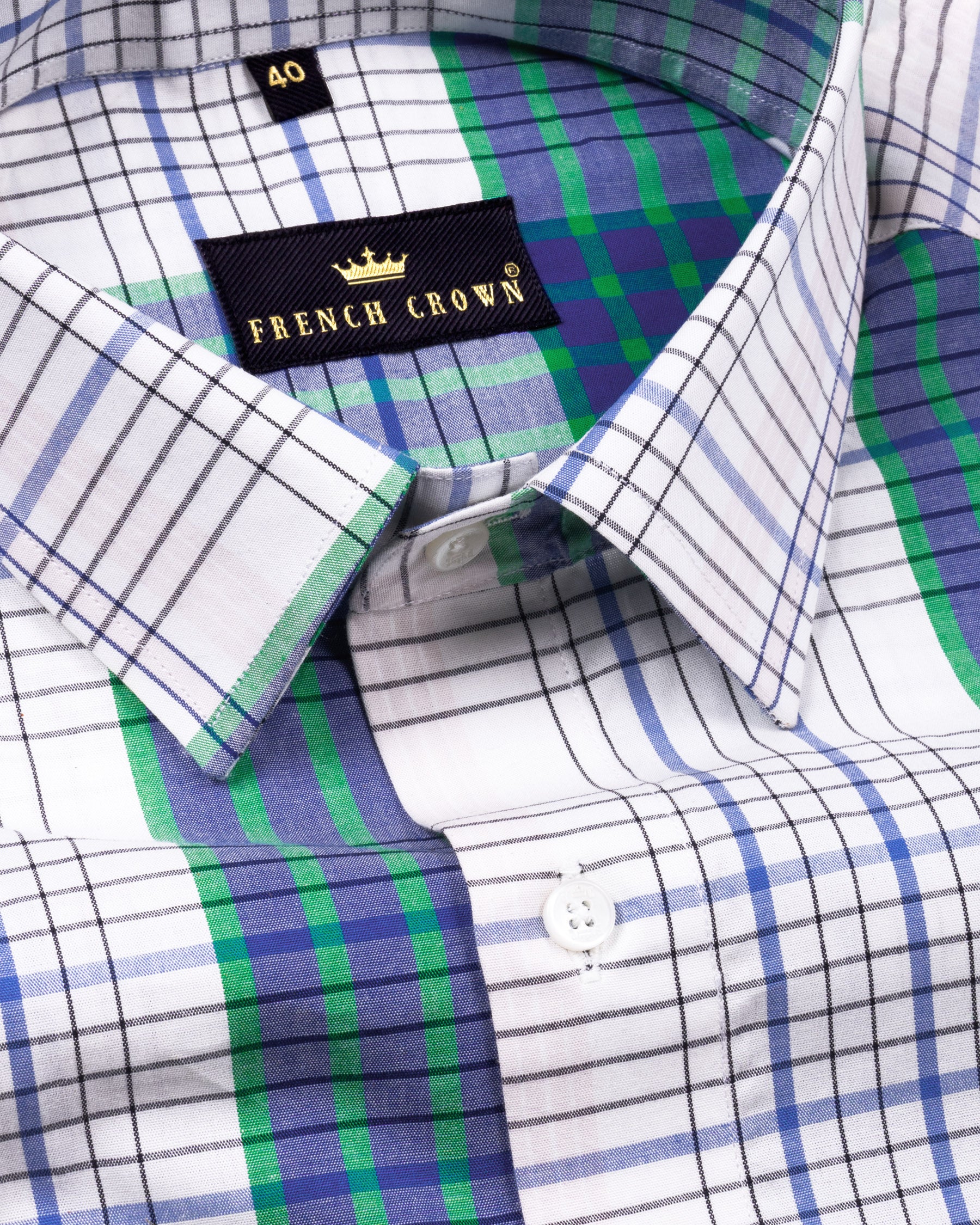 White Multicolor Plaid Premium Cotton Shirt 4772-38, 4772-H-38, 4772-39, 4772-H-39, 4772-40, 4772-48, 4772-H-48, 4772-H-50, 4772-52, 4772-H-52, 4772-50, 4772-H-40, 4772-42, 4772-H-42, 4772-44, 4772-H-44, 4772-46, 4772-H-46