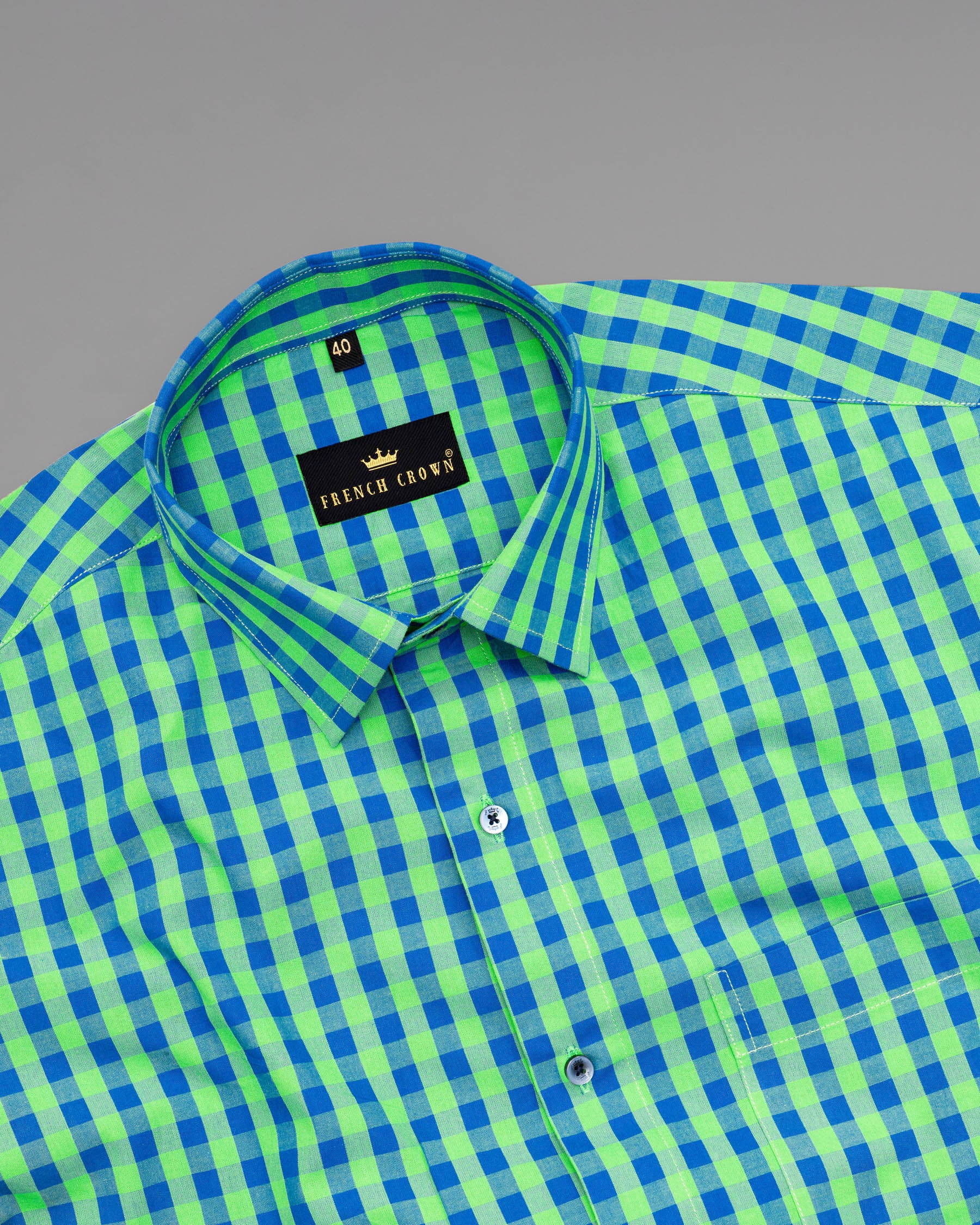 Screamin’ Green and Smalt Blue Premium Cotton Shirt