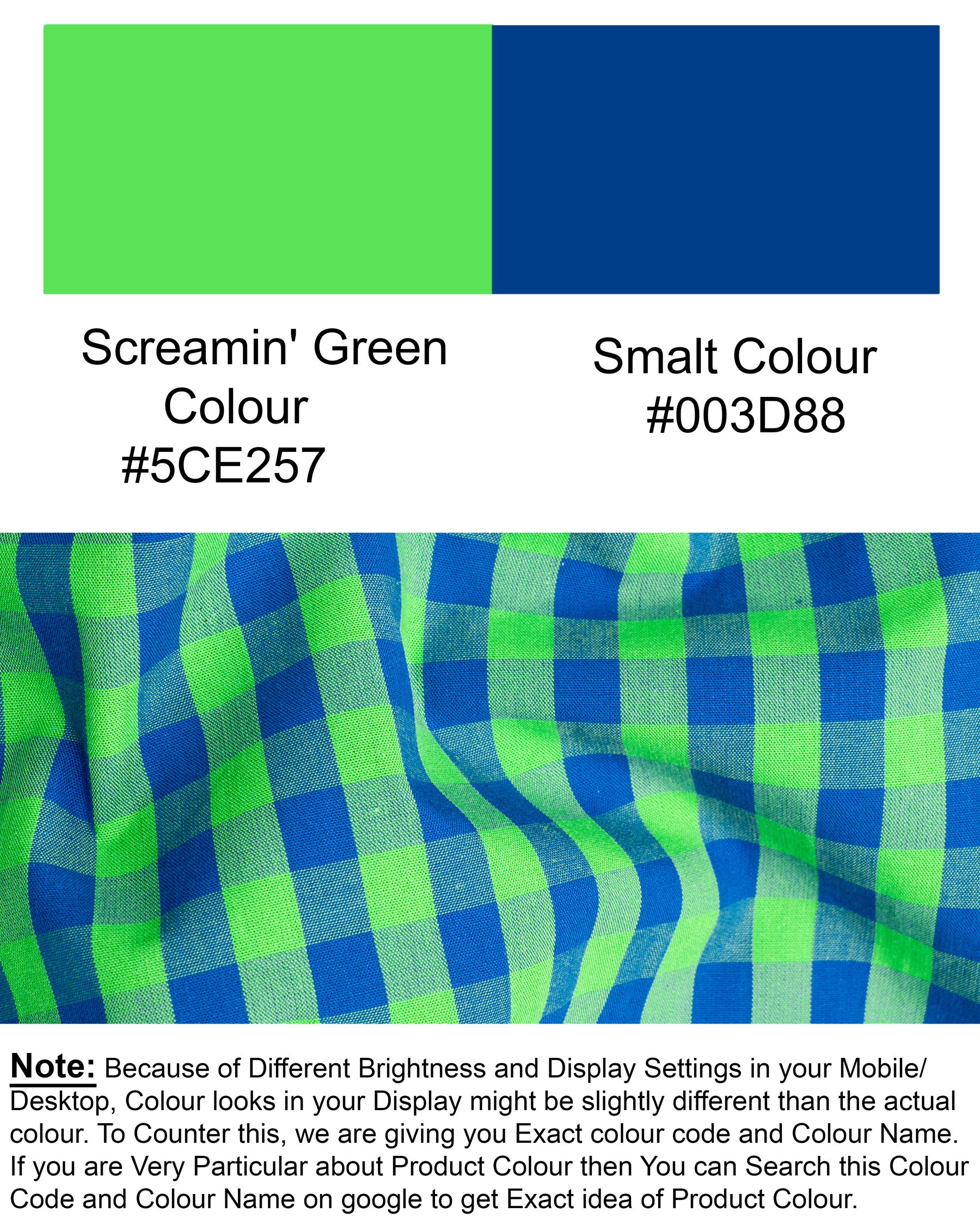Screamin’ Green and Smalt Blue Premium Cotton Shirt