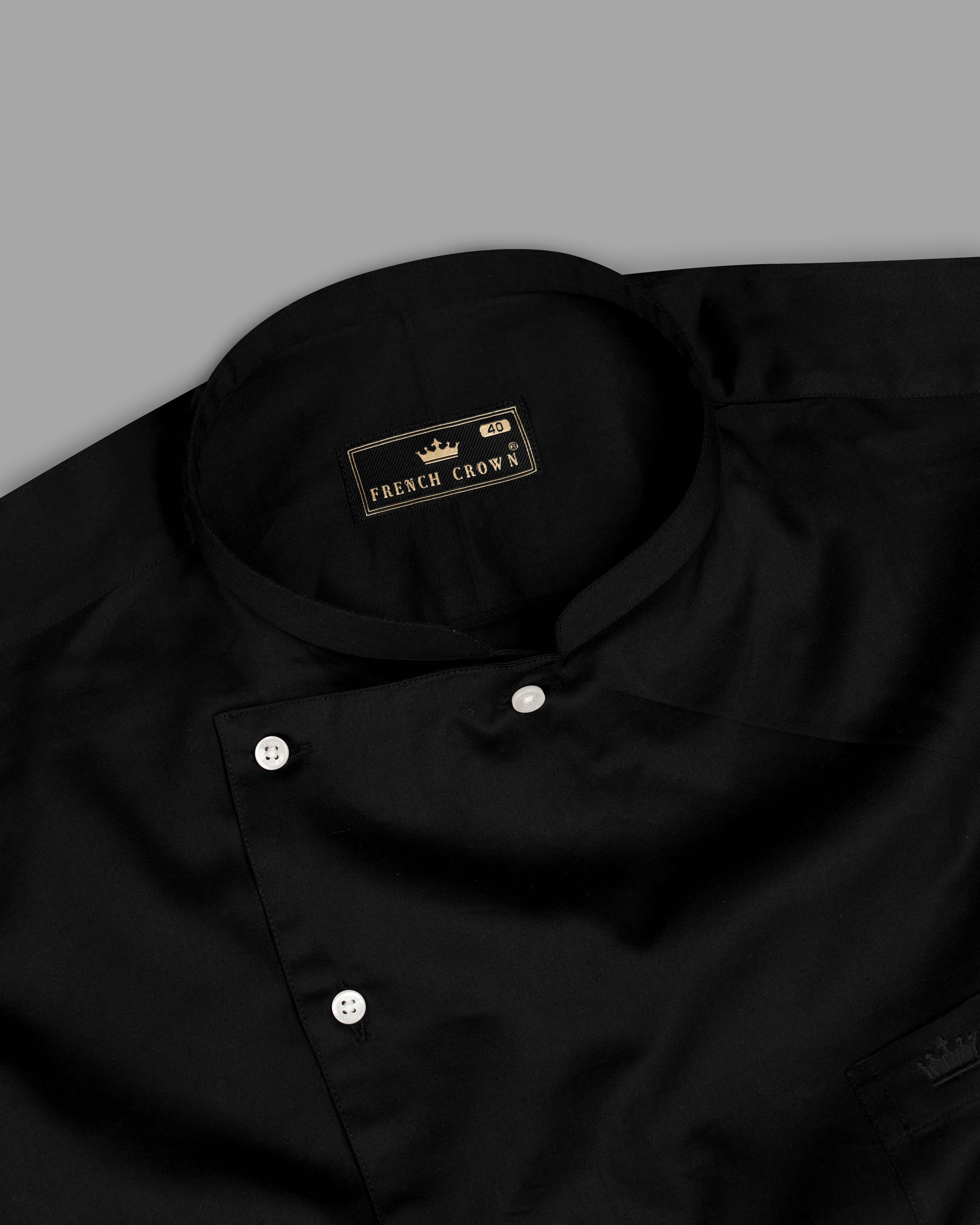 jade Black Cross Buttoned Bandhgala Super Soft Premium Cotton Shirt 5023-P57-38, 5023-P57-H-38, 5023-P57-39, 5023-P57-H-39, 5023-P57-40, 5023-P57-H-40, 5023-P57-42, 5023-P57-H-42, 5023-P57-44, 5023-P57-H-44, 5023-P57-46, 5023-P57-H-46, 5023-P57-48, 5023-P57-H-48, 5023-P57-50, 5023-P57-H-50, 5023-P57-52, 5023-P57-H-52