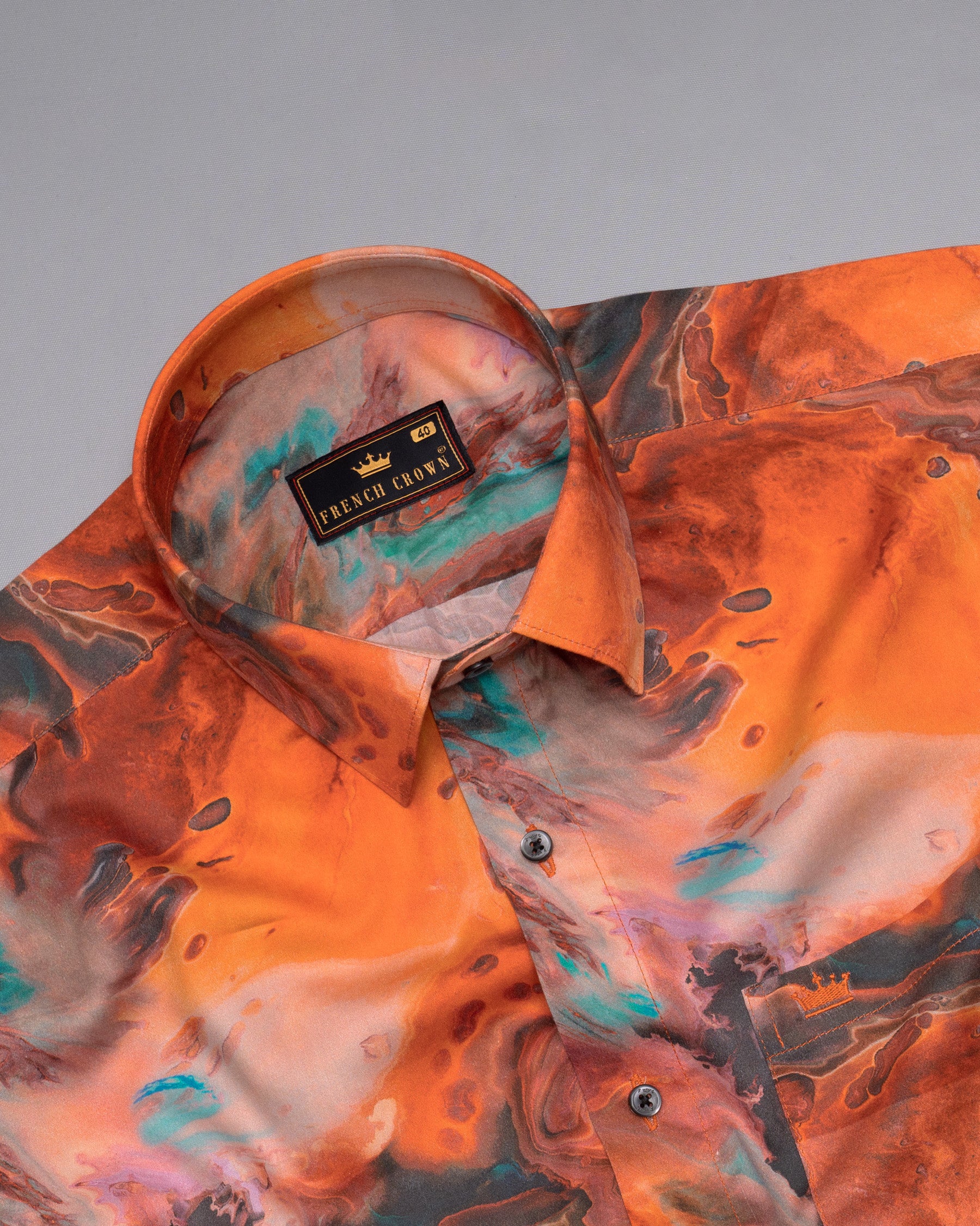Coral Orange Fluid Printed Premium Cotton Shirt 5194-BLK-38, 5194-BLK-H-38, 5194-BLK-39, 5194-BLK-H-39, 5194-BLK-40, 5194-BLK-H-40, 5194-BLK-42, 5194-BLK-H-42, 5194-BLK-44, 5194-BLK-H-44, 5194-BLK-46, 5194-BLK-H-46, 5194-BLK-48, 5194-BLK-H-48, 5194-BLK-50, 5194-BLK-H-50, 5194-BLK-52, 5194-BLK-H-52