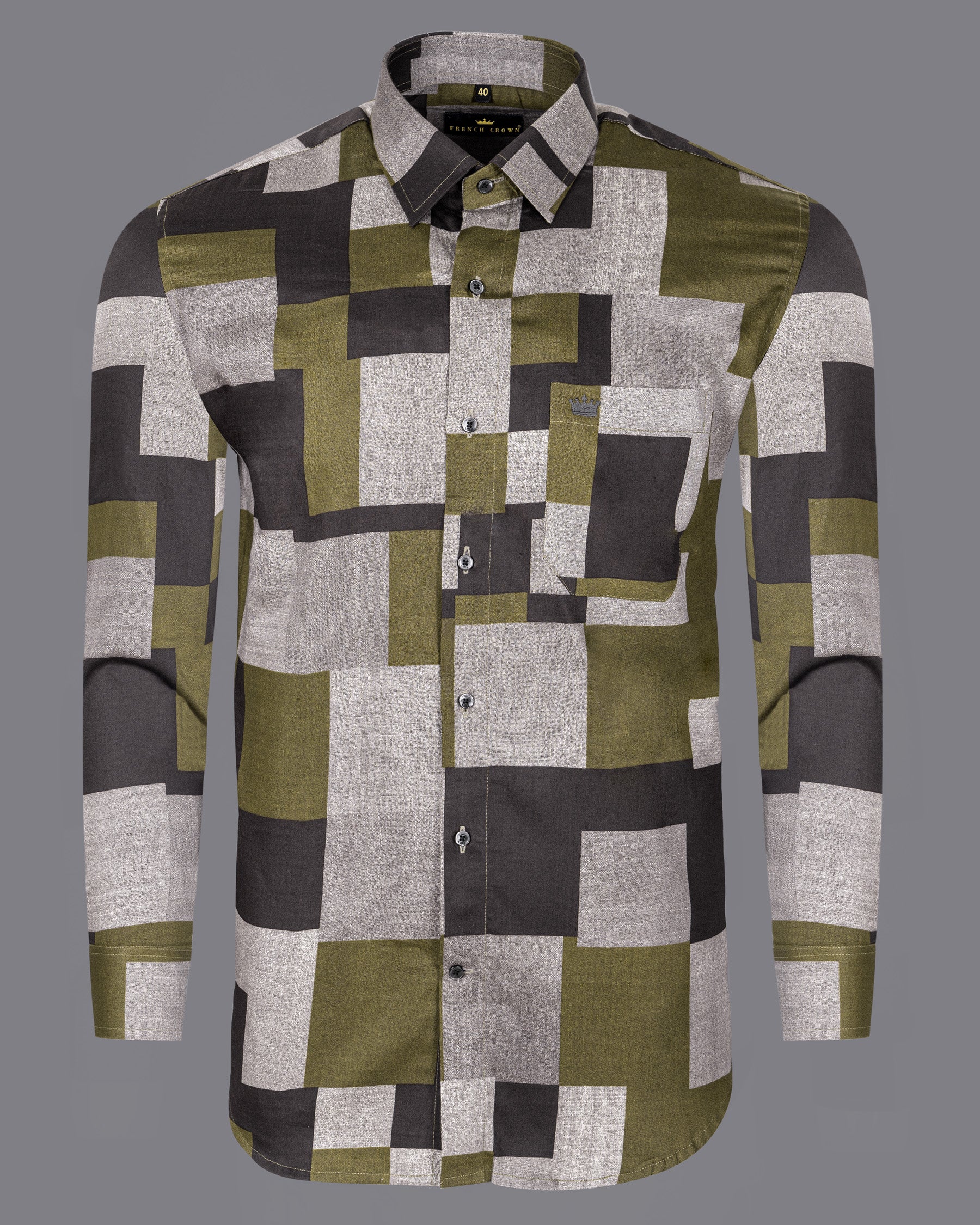 Ash Grey with Don Juan and Sycamore Green abstract art printed Premium Cotton Shirt 5304-BLK-38, 5304-BLK-H-38, 5304-BLK-39, 5304-BLK-H-39, 5304-BLK-40, 5304-BLK-H-40, 5304-BLK-42, 5304-BLK-H-42, 5304-BLK-44, 5304-BLK-H-44, 5304-BLK-46, 5304-BLK-H-46, 5304-BLK-48, 5304-BLK-H-48, 5304-BLK-50, 5304-BLK-H-50, 5304-BLK-52, 5304-BLK-H-52