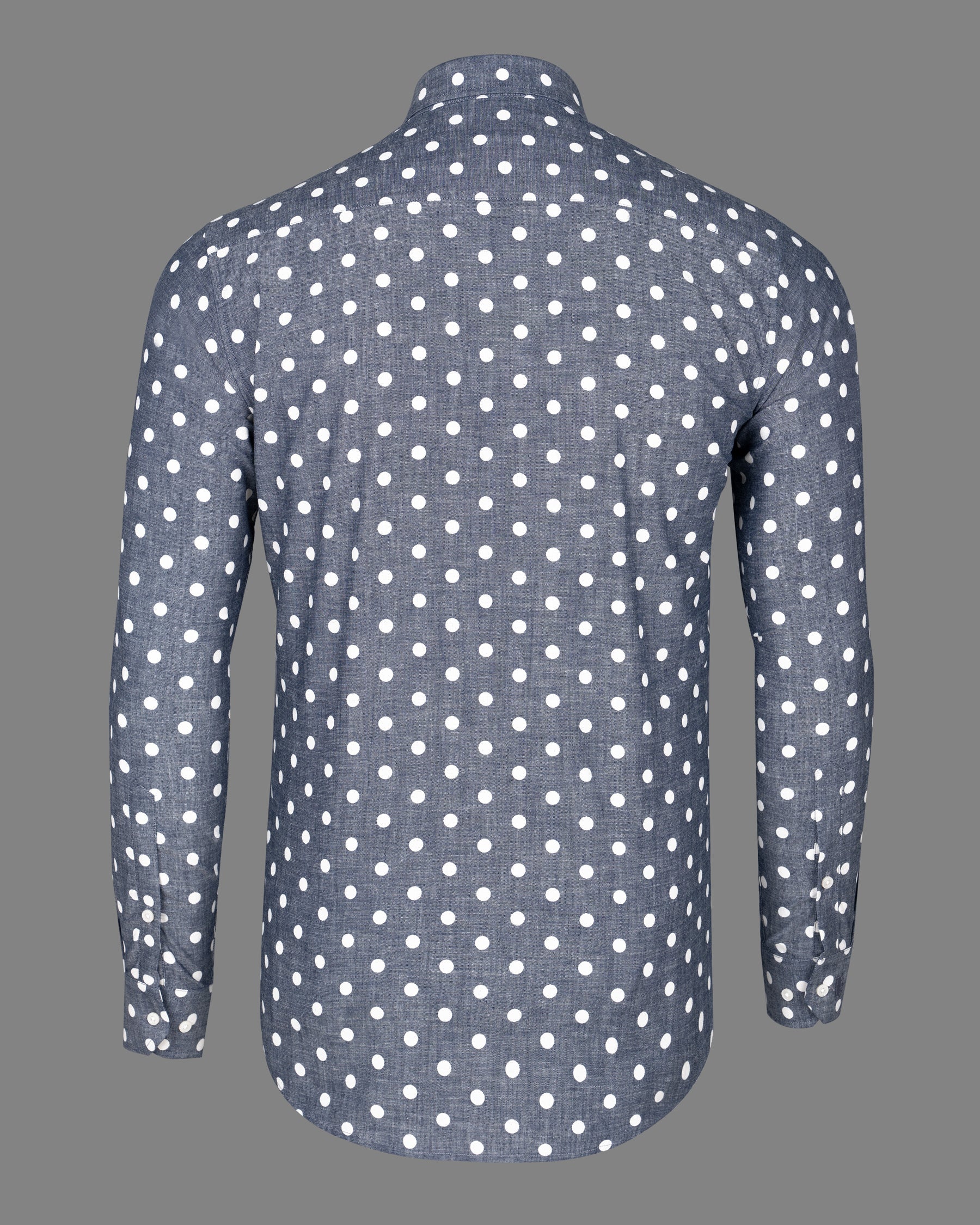 Denim Gray Polka Dotted Chambray Premium Cotton Shirt 5332-BD-38, 5332-BD-H-38, 5332-BD-39, 5332-BD-H-39, 5332-BD-40, 5332-BD-H-40, 5332-BD-42, 5332-BD-H-42, 5332-BD-44, 5332-BD-H-44, 5332-BD-46, 5332-BD-H-46, 5332-BD-48, 5332-BD-H-48, 5332-BD-50, 5332-BD-H-50, 5332-BD-52, 5332-BD-H-52