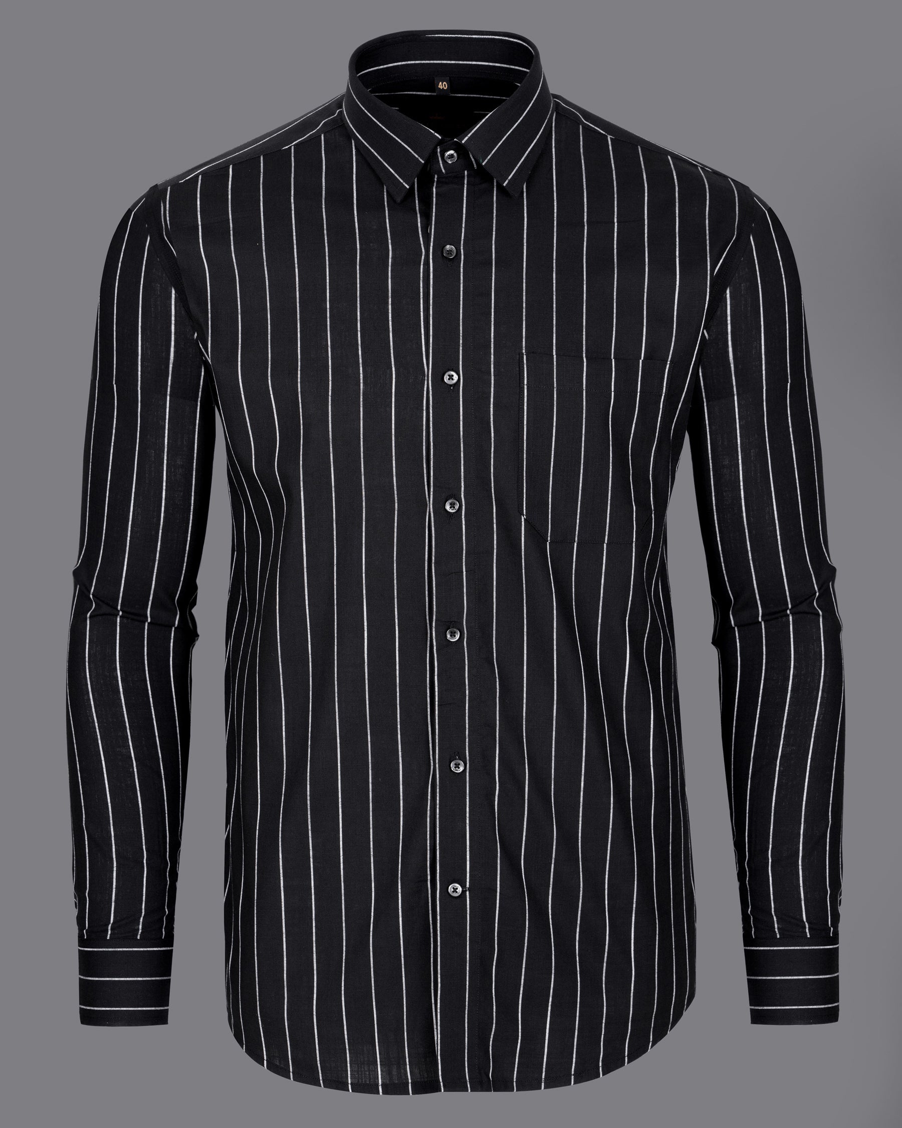 Jade Black with White Striped Dobby Textured Premium Giza Cotton Shirt 5348-BLK-38, 5348-BLK-H-38, 5348-BLK-39, 5348-BLK-H-39, 5348-BLK-40, 5348-BLK-H-40, 5348-BLK-42, 5348-BLK-H-42, 5348-BLK-44, 5348-BLK-H-44, 5348-BLK-46, 5348-BLK-H-46, 5348-BLK-48, 5348-BLK-H-48, 5348-BLK-50, 5348-BLK-H-50, 5348-BLK-52, 5348-BLK-H-52