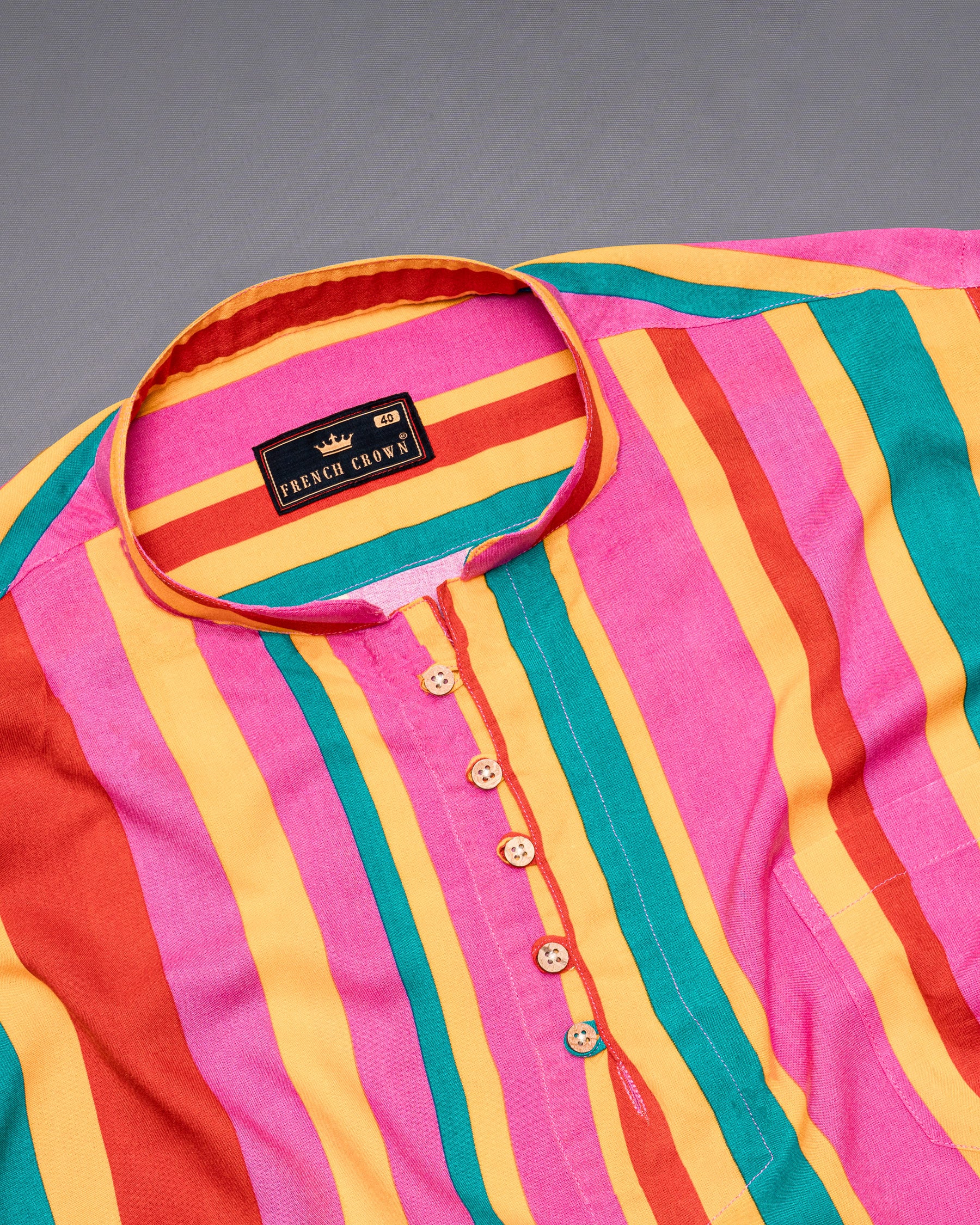 Persian Pink and Rajah Multicolour Striped Premium Tencel Kurta Shirt 5390-KS-38, 5390-KS-H-38, 5390-KS-39, 5390-KS-H-39, 5390-KS-40, 5390-KS-H-40, 5390-KS-42, 5390-KS-H-42, 5390-KS-44, 5390-KS-H-44, 5390-KS-46, 5390-KS-H-46, 5390-KS-48, 5390-KS-H-48, 5390-KS-50, 5390-KS-H-50, 5390-KS-52, 5390-KS-H-52